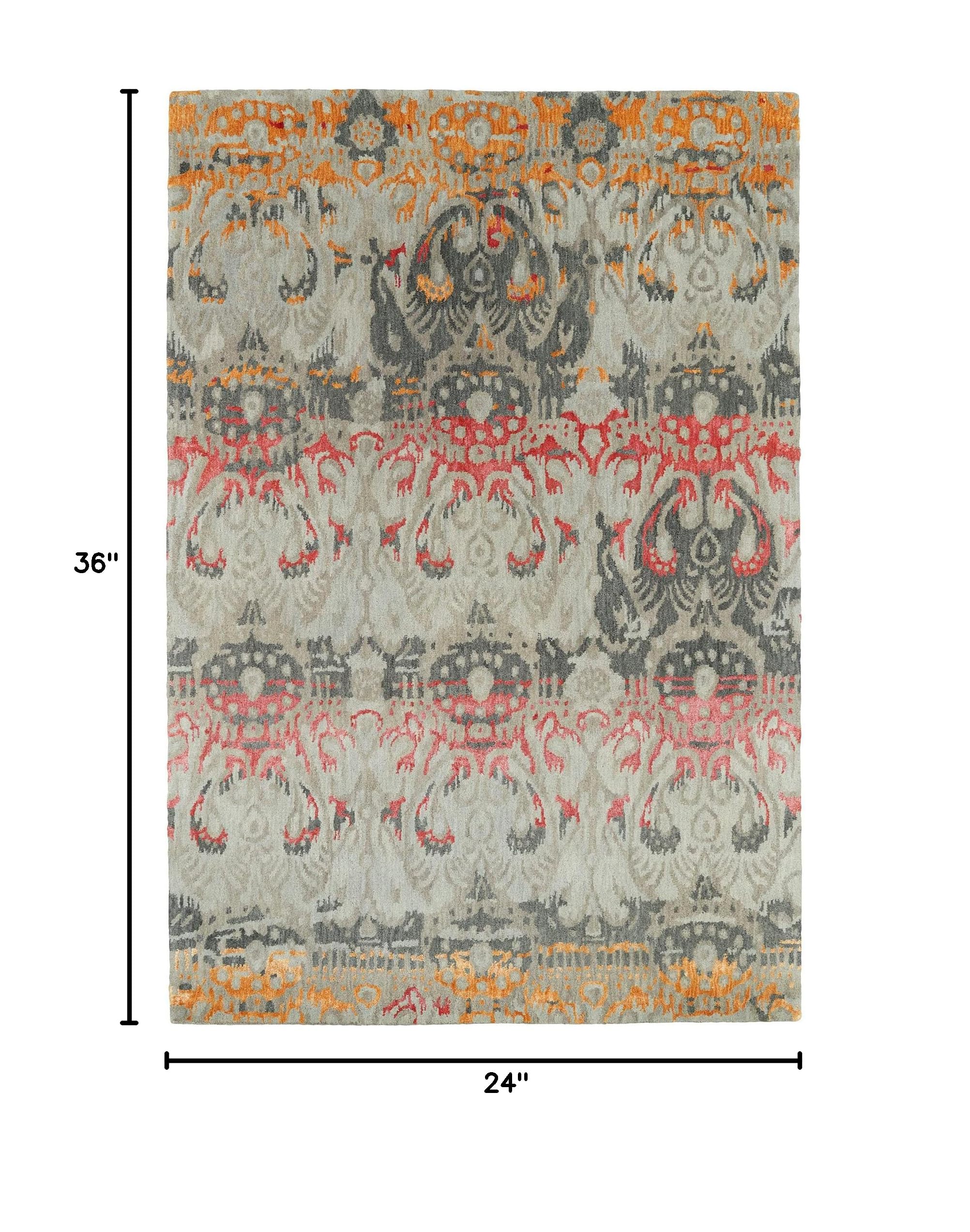 Kaleen Rugs Mercery Collection MER01-98 Fire Hand Tufted 2' x 3' Area Rug - Perfect for Living Room, Bedroom & Entryway Decor