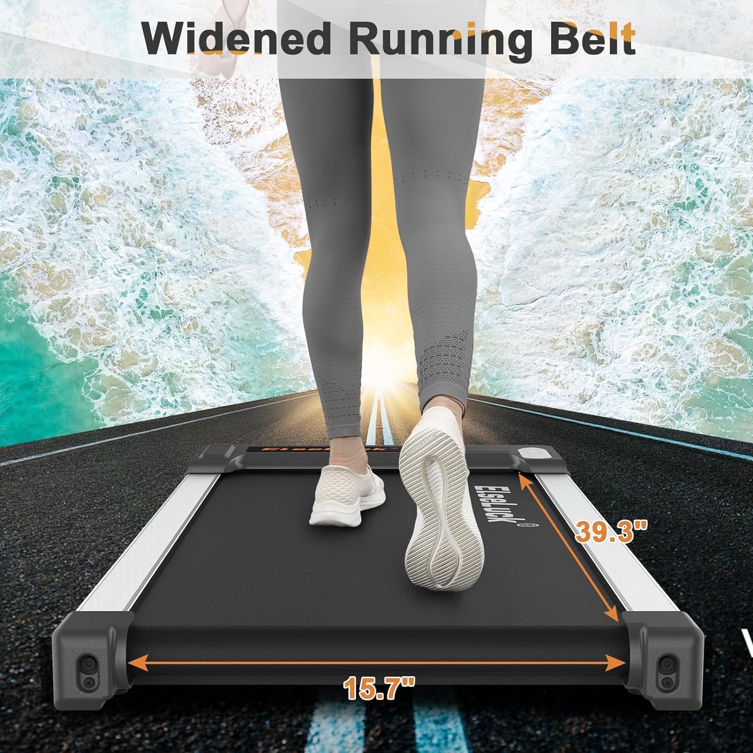 Elseluck 2 in 1 Under Desk Treadmill - Portable Walking Pad for Home & Office with Remote Control, LED Display - Perfect for Walking & Jogging at Home, Work or Small Spaces