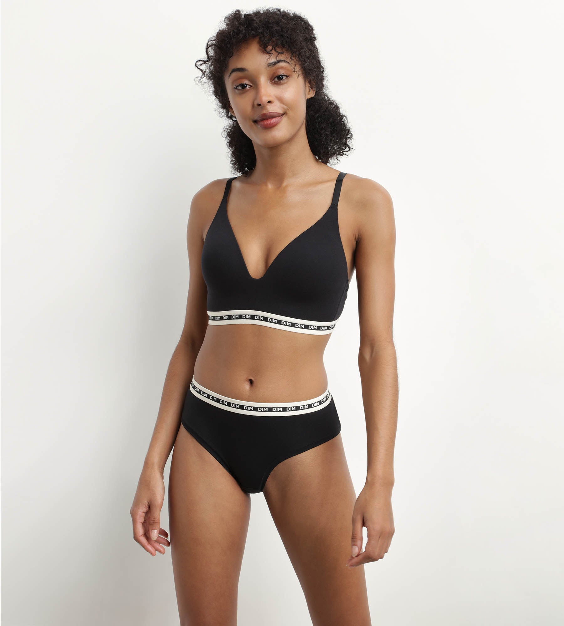 Black Modal Cotton Triangle Bralette with Molded Cups - Dim Icons | Comfortable Everyday Wear, Lounge, Sleep & Light Support