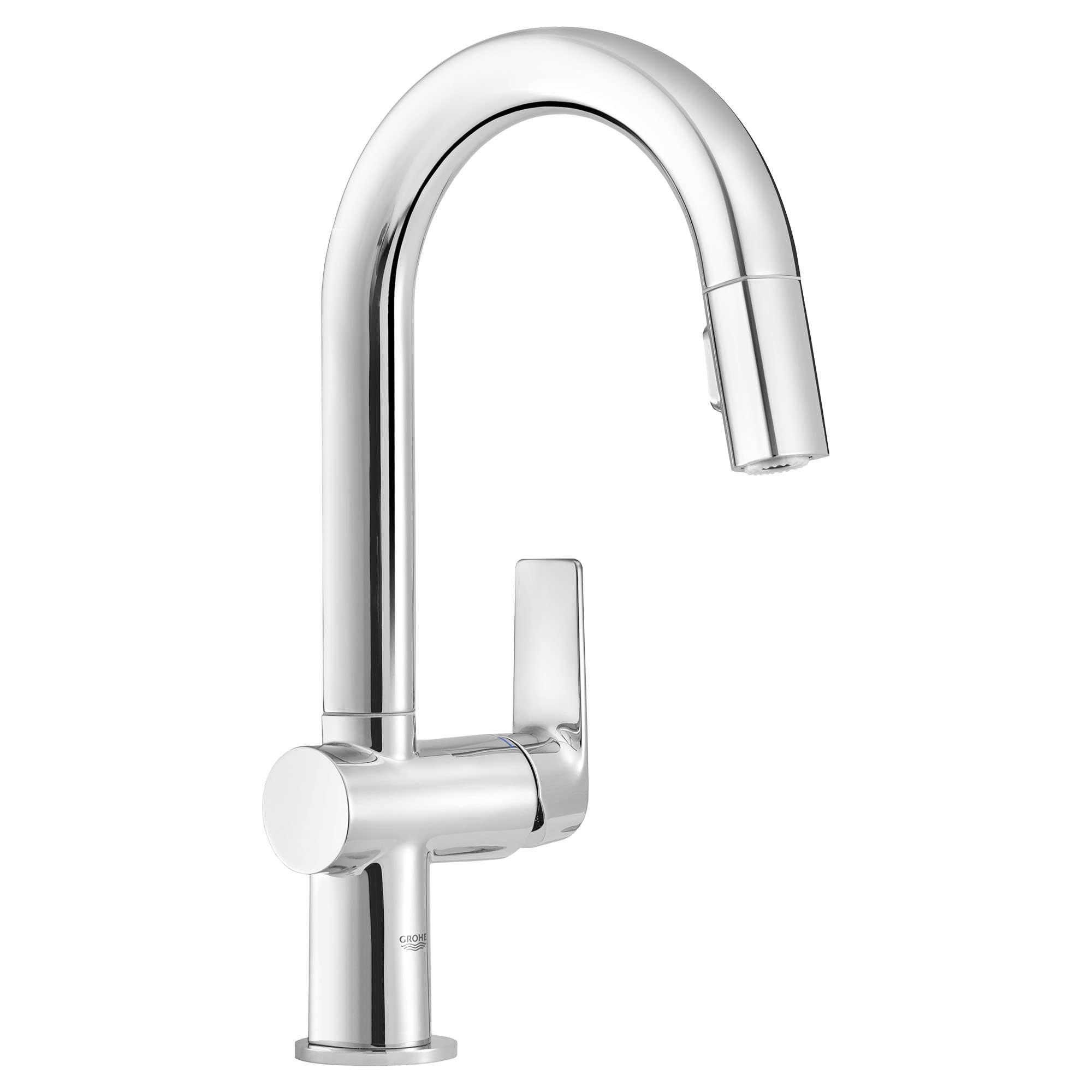 Grohe 30377000 Stainless Steel Pull-Down Kitchen Faucet with High Arc Spout - Perfect for Modern Home Kitchens and Restaurant Use