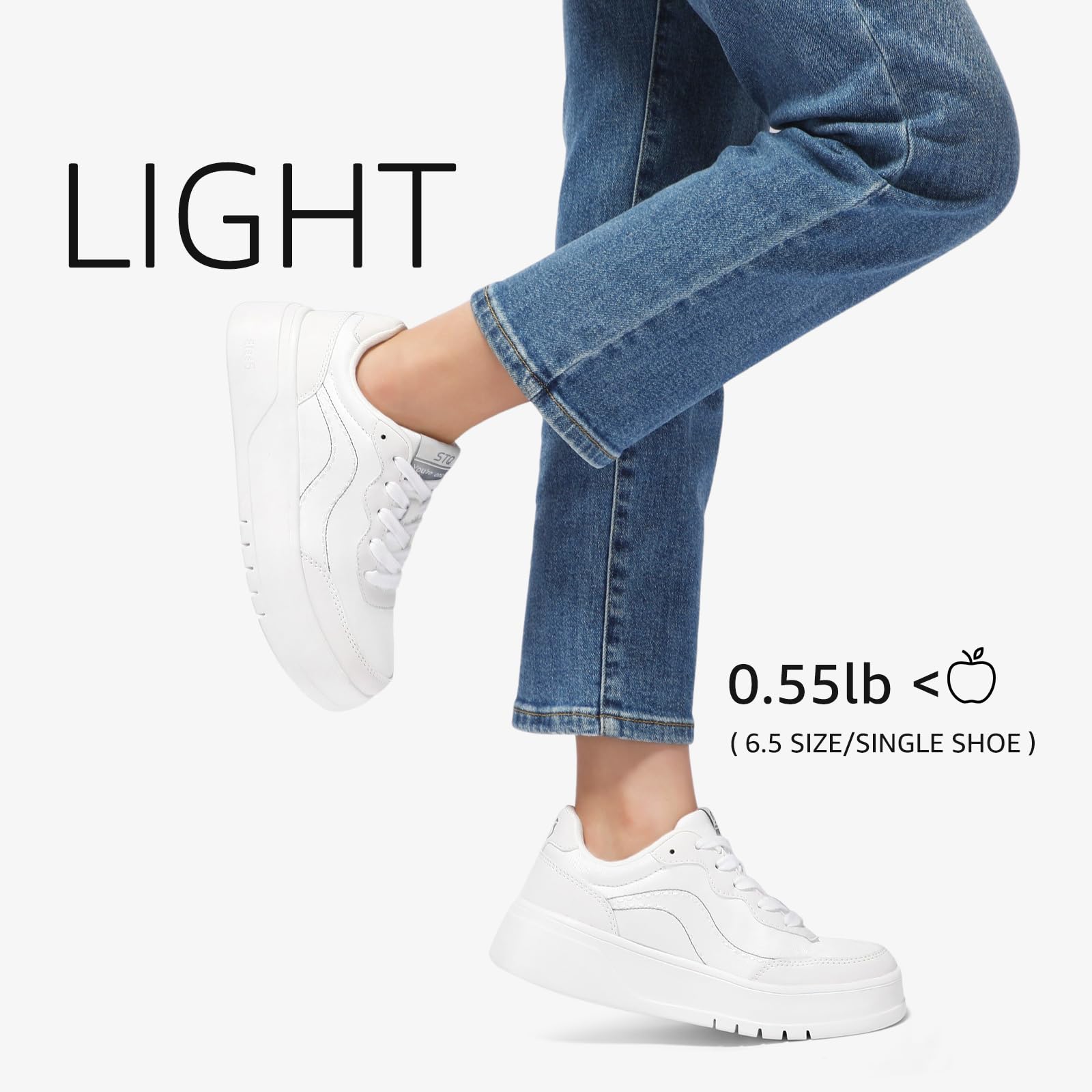 STQ Women's Platform Sneakers - Trendy Chunky Casual Shoes for Plantar Fasciitis Relief | Comfortable Walking Shoes for Work, Gym & Daily Wear