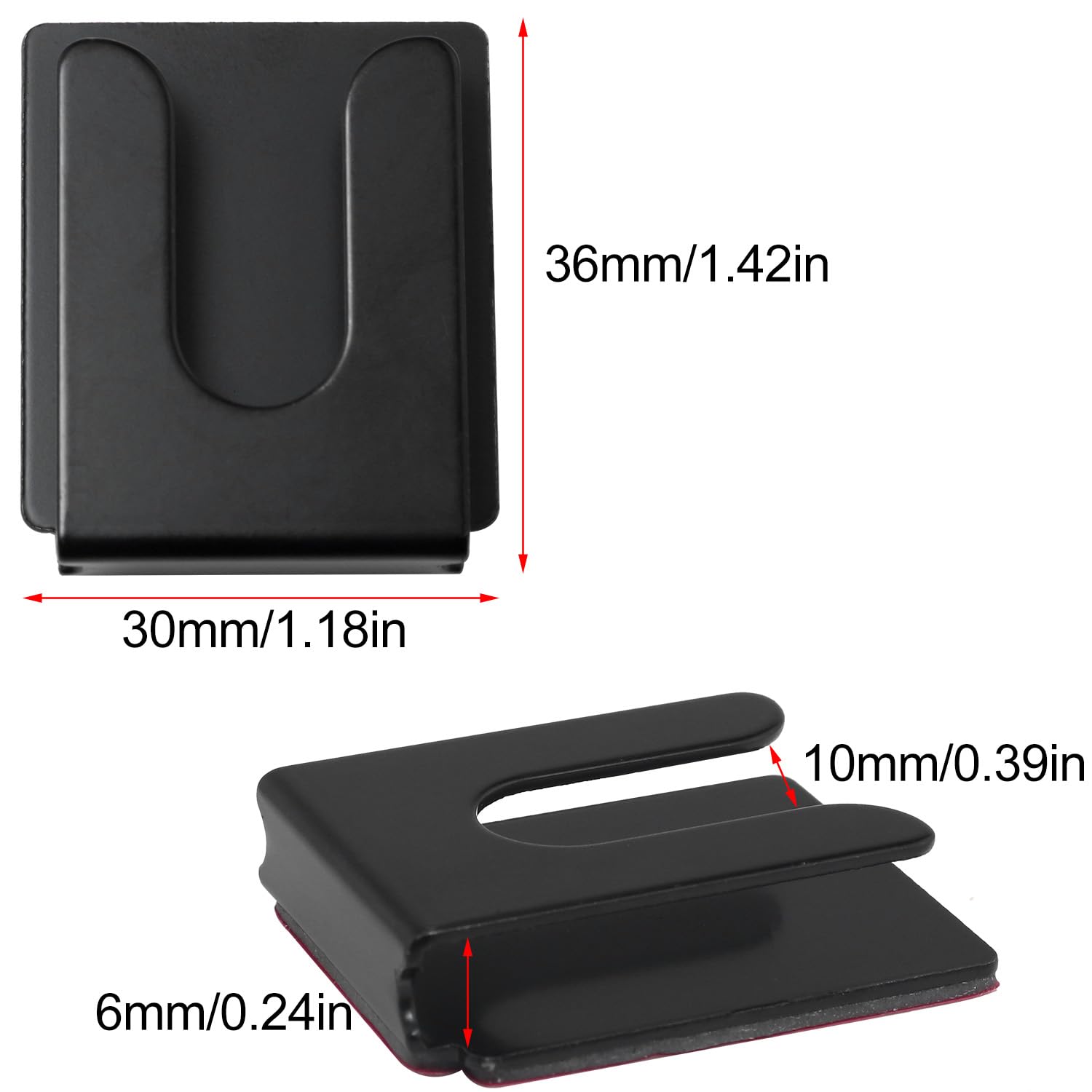 3PCS Universal Car Radio Walkie Talkie Holder - Metal Clip Hook with Adhesive Back for Handheld Mobile Mic - 1.42x1.18x0.39in Black - Perfect for Car, Home, Office & Emergency Communication Scenes