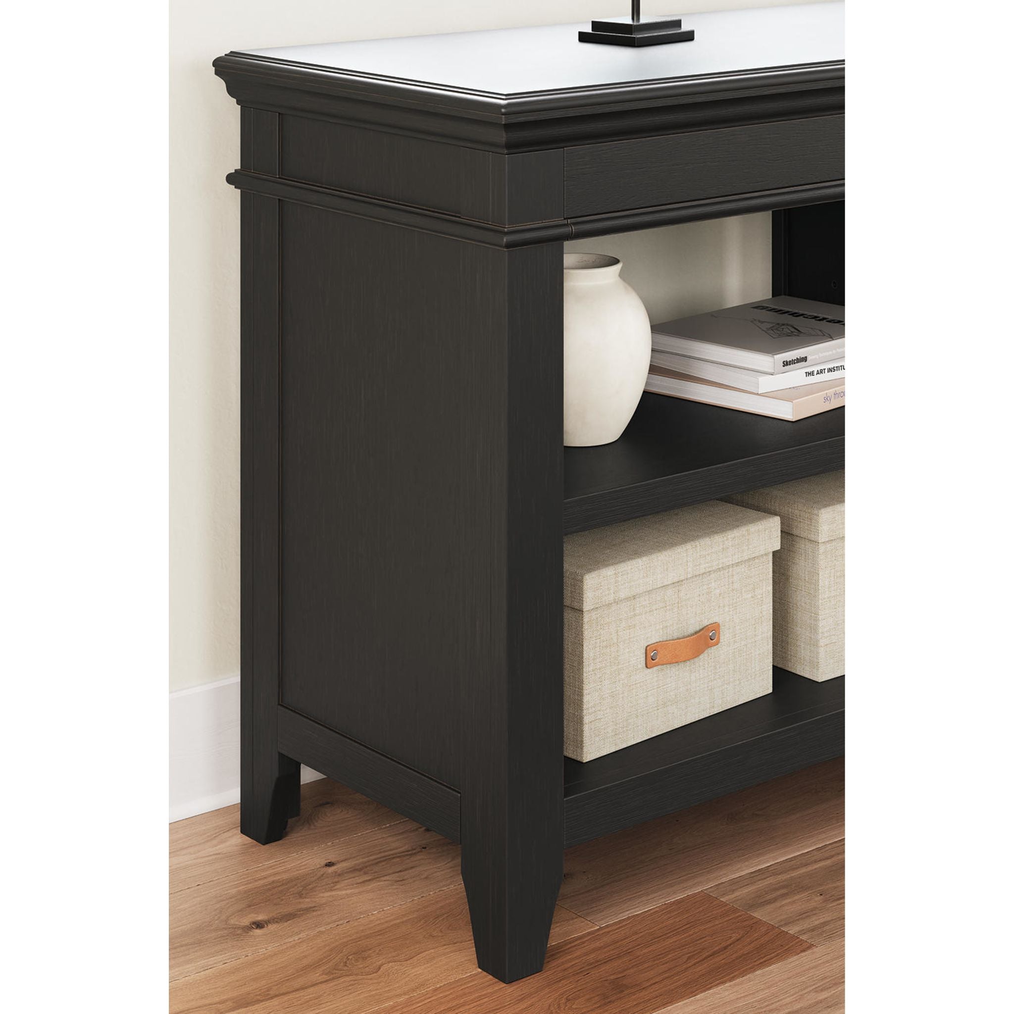Beckincreek Black Credenza - Modern TV Stand with Storage for Living Room, Bedroom & Office