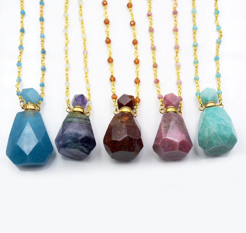 Miraculous Crystal Perfume Bottle Pendant Necklace - Elegant Jewelry Gift for Women - Perfect for Parties, Weddings & Special Occasions