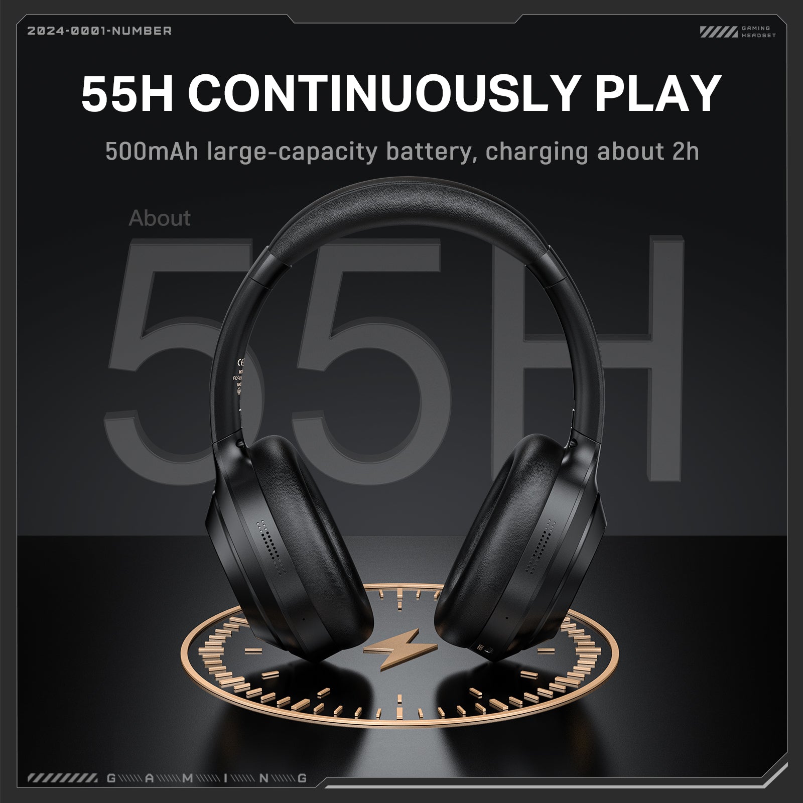 ONIKUMA GT811 Wireless Gaming Headset with Noise Cancelling Mic, Bluetooth 5.0 & 3.5mm Wired Connection, Lightweight Over-Ear Headphones for PC, PS5, Xbox, Mobile Gaming - Perfect for Esports & Online Meetings