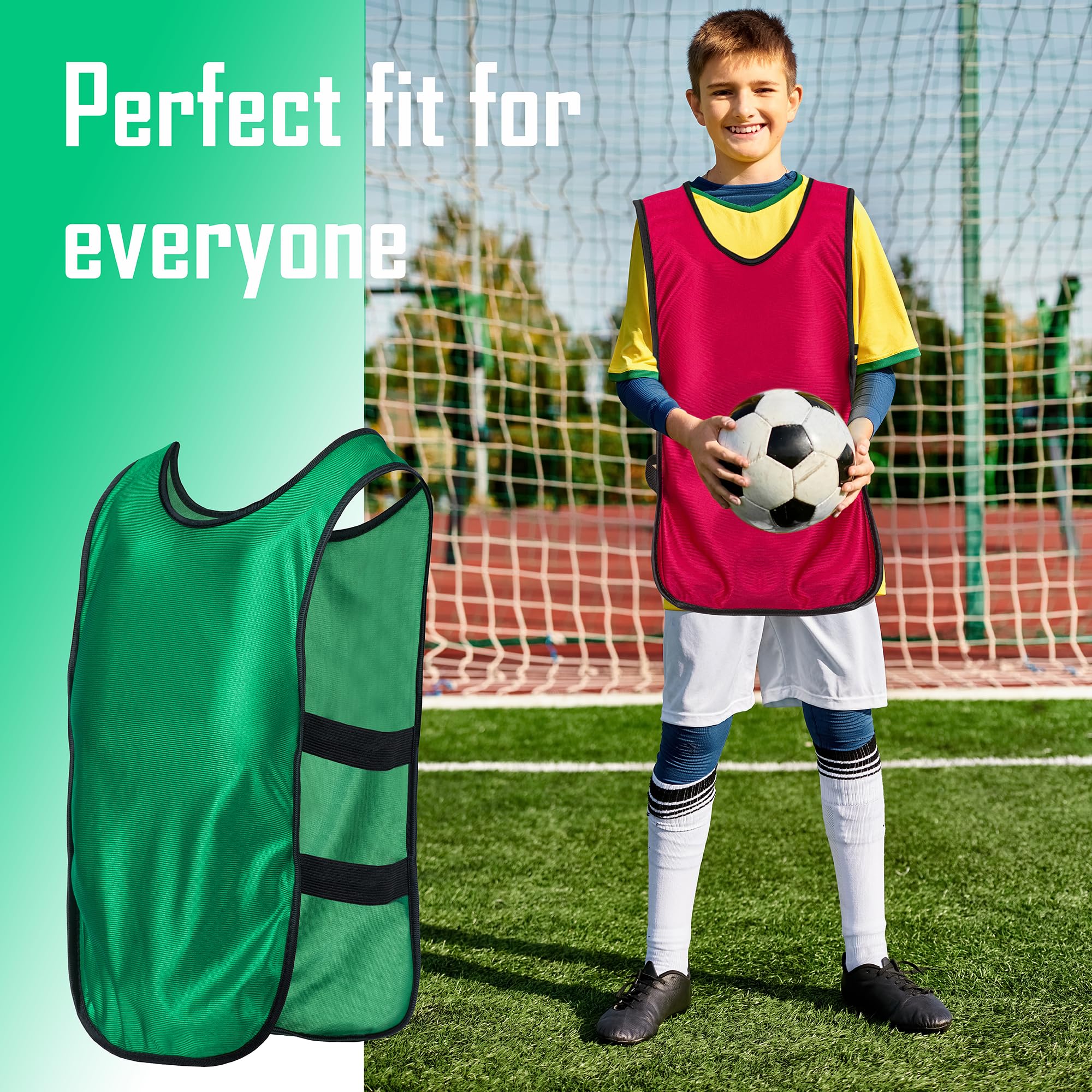 HIRQUITICKE Reversible Soccer Training Bibs for Adults & Youth - Breathable Mesh Sports Pinnies for Soccer, Basketball, Football Team Practice - Perfect for Drills, Scrimmages & Tournaments