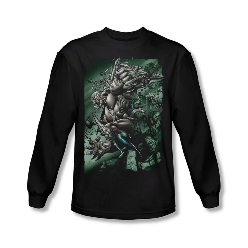 Superman Doomsday Destruction Men's Long Sleeve T-Shirt - Black Superhero Graphic Tee for Comic Fans & Casual Wear