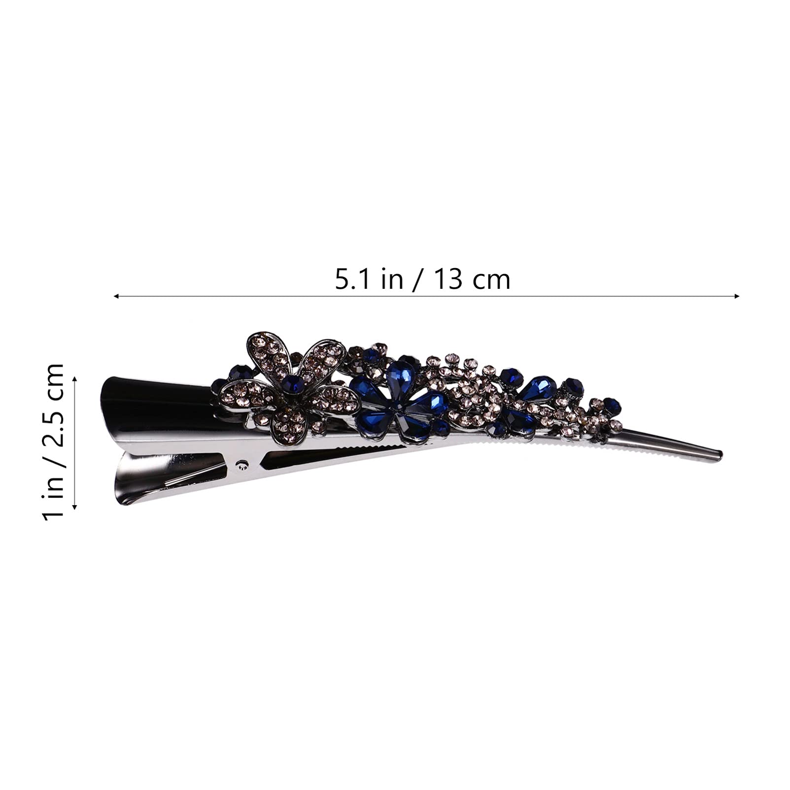 Lurrose 3pcs Metal Duckbill Hair Clips with Rhinestones - Alligator Hair Clips for Women, Hair Styling Accessories for Weddings, Parties & Everyday Use