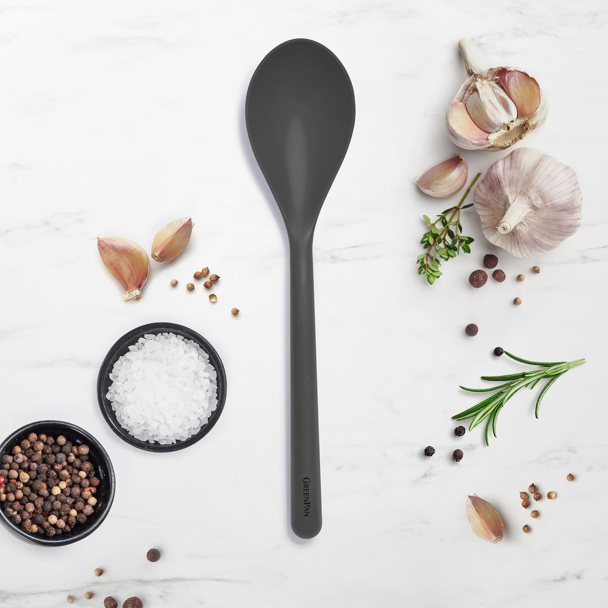 Premium Platinum Silicone Solid Spoon - BPA-Free, Heat-Resistant & Durable Kitchen Utensil for Cooking, Baking, Serving - Perfect for Non-Stick Cookware & Everyday Use