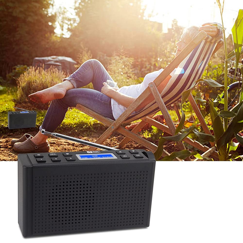 Portable DAB/DAB+ & FM Digital Radio with 3.5mm Headphone Jack - Rechargeable Battery Powered with USB Charging (Black) - Perfect for Home, Office, Travel & Outdoor Adventures
