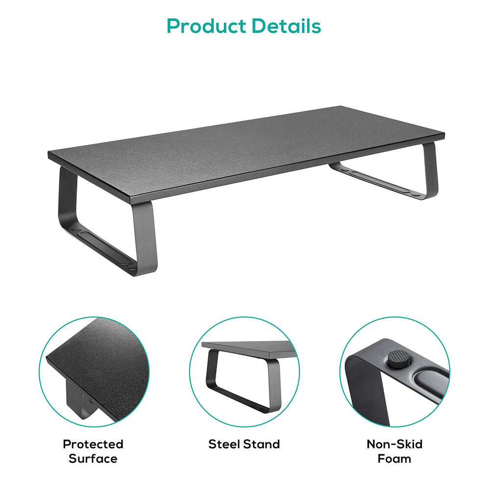 Activiva Monitor Stand Riser - Adjustable Ergonomic Laptop & Computer Screen Stand with Cable Management (Black) - Perfect for Home Office, Gaming Setup & Workspace Organization
