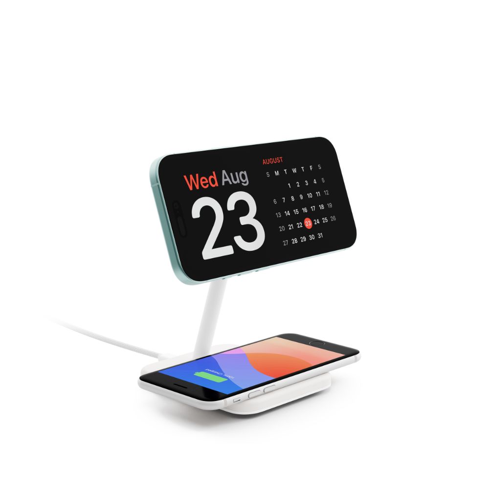 Twelve South HiRise 2 Deluxe 2-in-1 Qi2 Wireless Charger Stand for iPhone & AirPods - Fast Charging, Nightstand & Office Desk Accessory