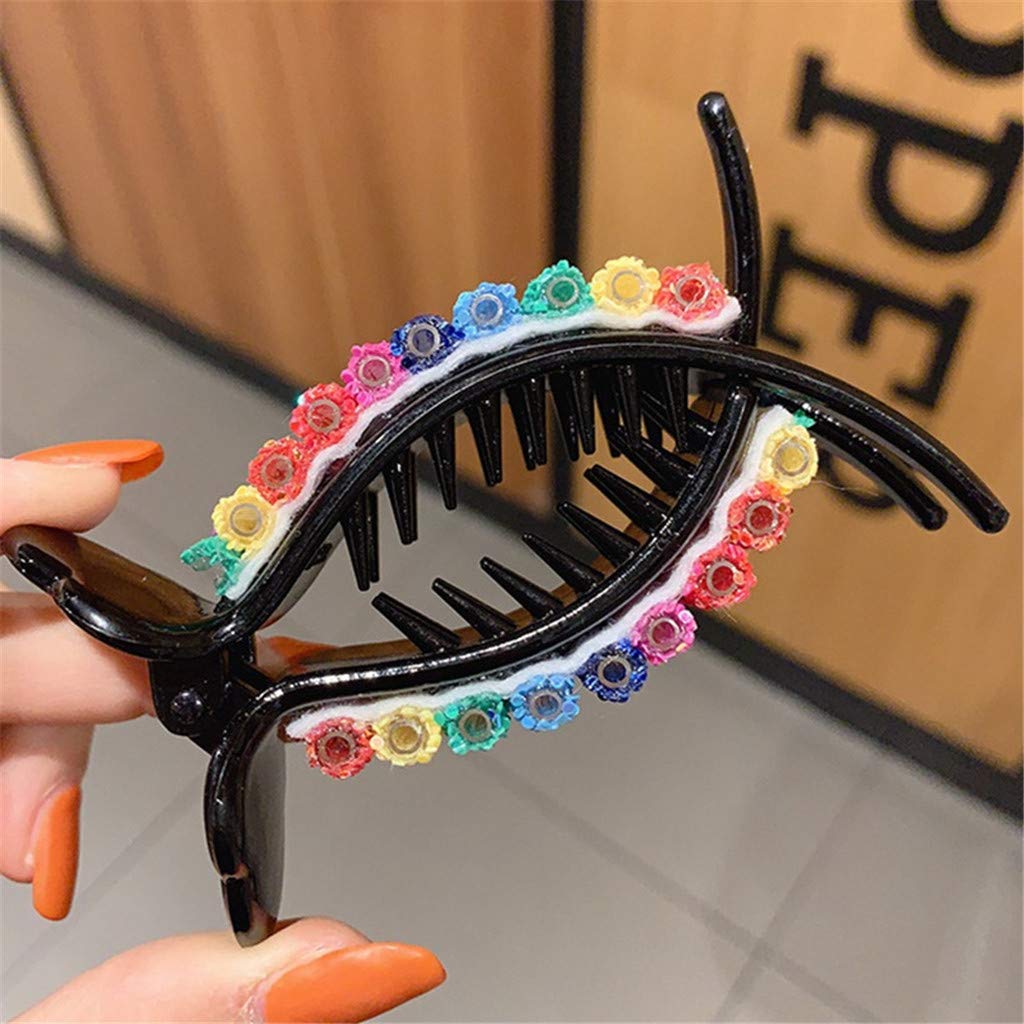 Fashion Rainbow Rhinestone Hair Clips for Women & Girls - Non-Slip Toothed Hair Pins Set - Perfect for Party, Birthday, Wedding & Daily Styling Gifts