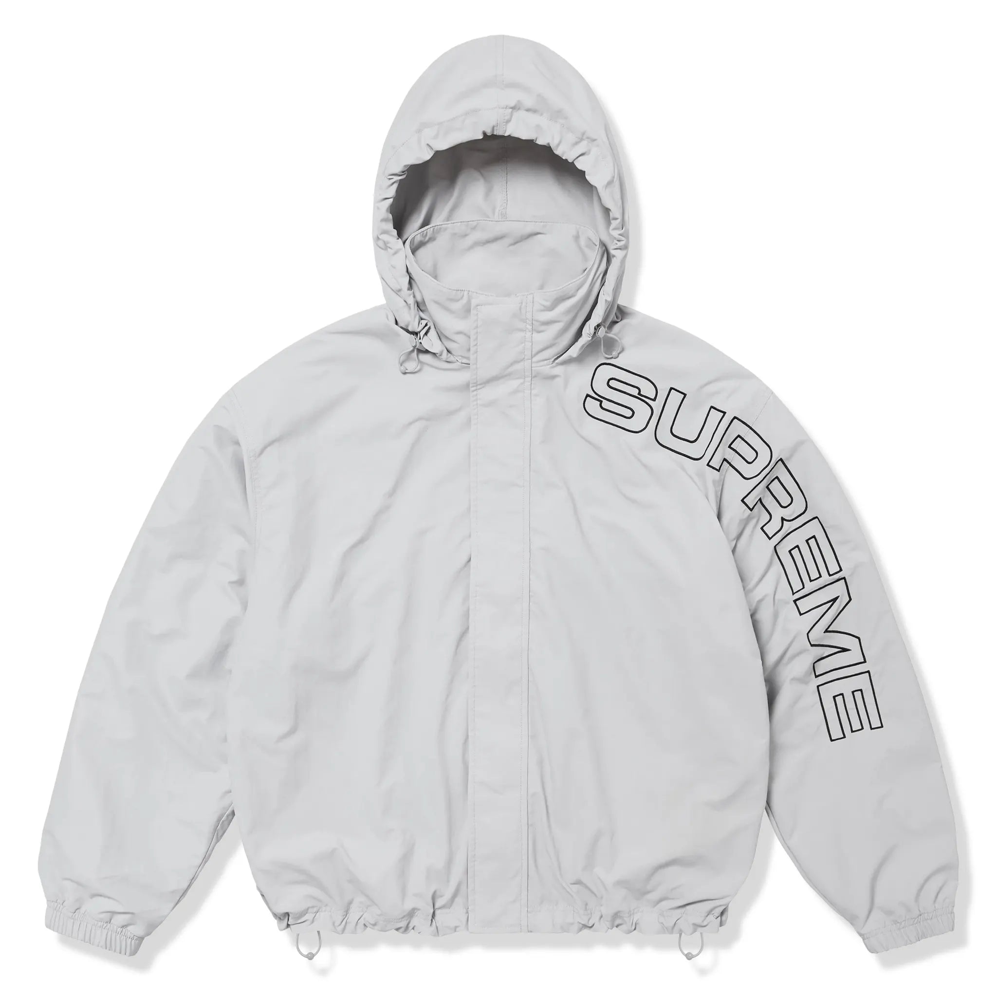 Supreme Spellout Embroidered Grey Track Jacket for Men - Winter 2024 Collection | Stylish Athletic Wear for Gym, Running & Street Fashion