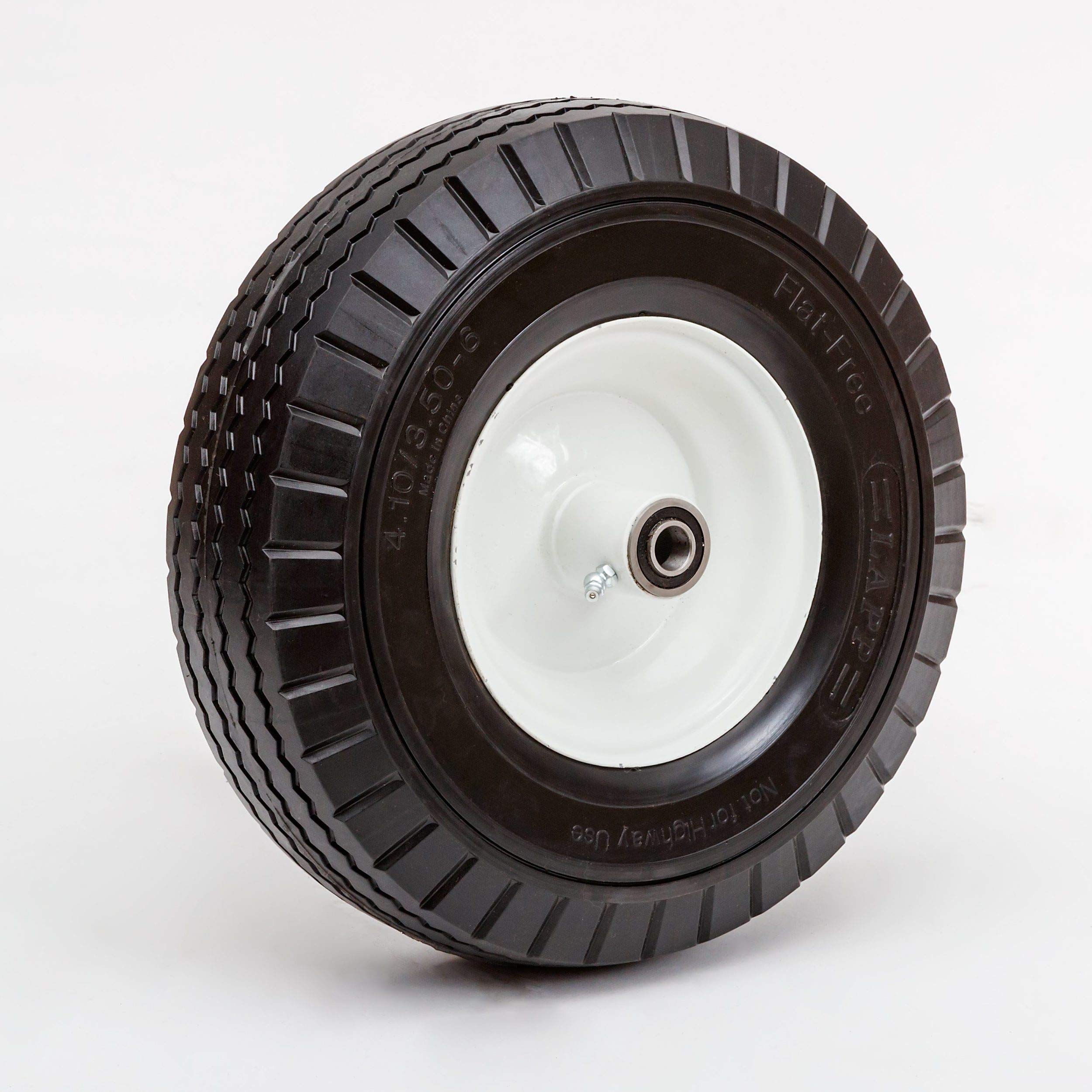 Heavy Duty Flat Free Wheels - 500 lb Capacity Replacement Wheels for Wheelbarrow, Garden Cart, Nursery Cart with Hub/Bearing Options | Perfect for Landscaping, Construction & Gardening Projects