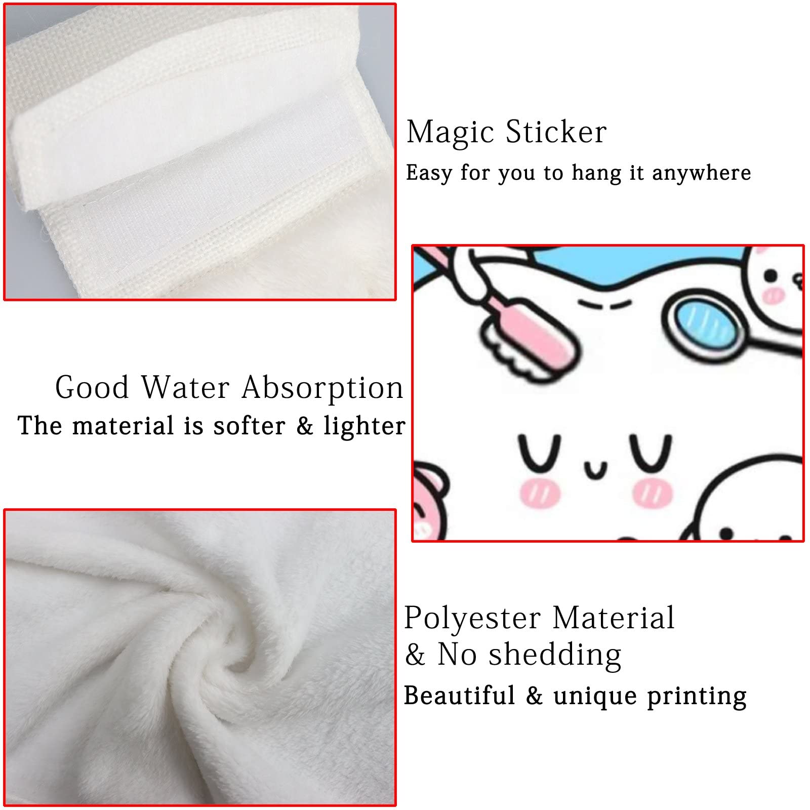 Super Absorbent Animal Cartoon Hanging Hand Towels - Kawaii Blue Bathroom & Kitchen Towel with Loop, Soft & Machine Washable (1 Pack) - Perfect for Bathrooms, Kitchens & Gifts