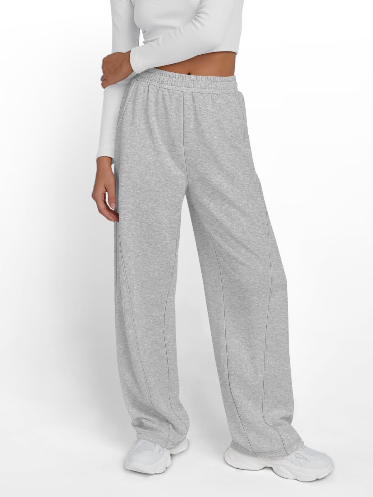Trendy Queen Women's Wide Leg Sweatpants - Y2K High Waisted Baggy Joggers with Pockets for Fall Fashion 2025 | Casual Lounge Wear, Street Style Outfits & Athleisure Comfort