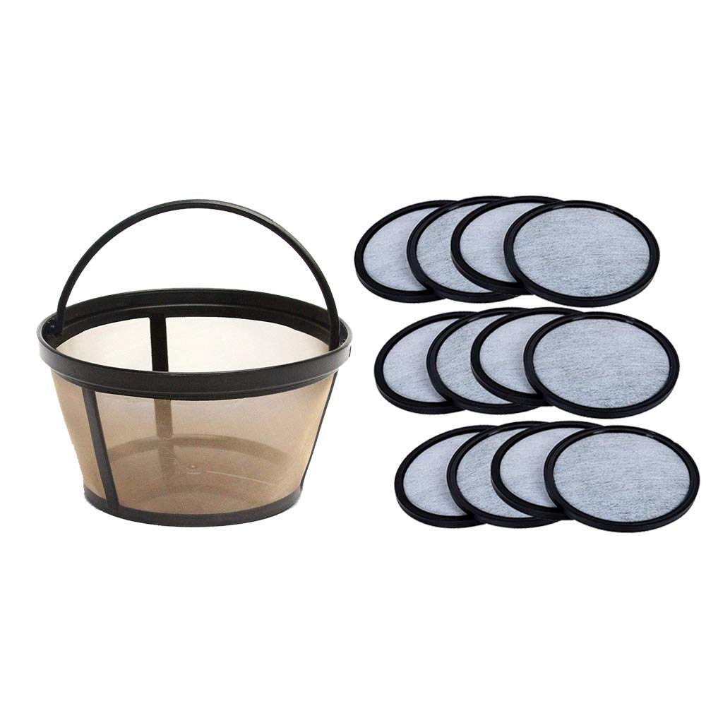 Premium Replacement Charcoal Water Filter Discs 12-Pack for Mr. Coffee Machines | Compatible Reusable Basket Coffee Filter | Cleaner Tasting Coffee for Home & Office Use