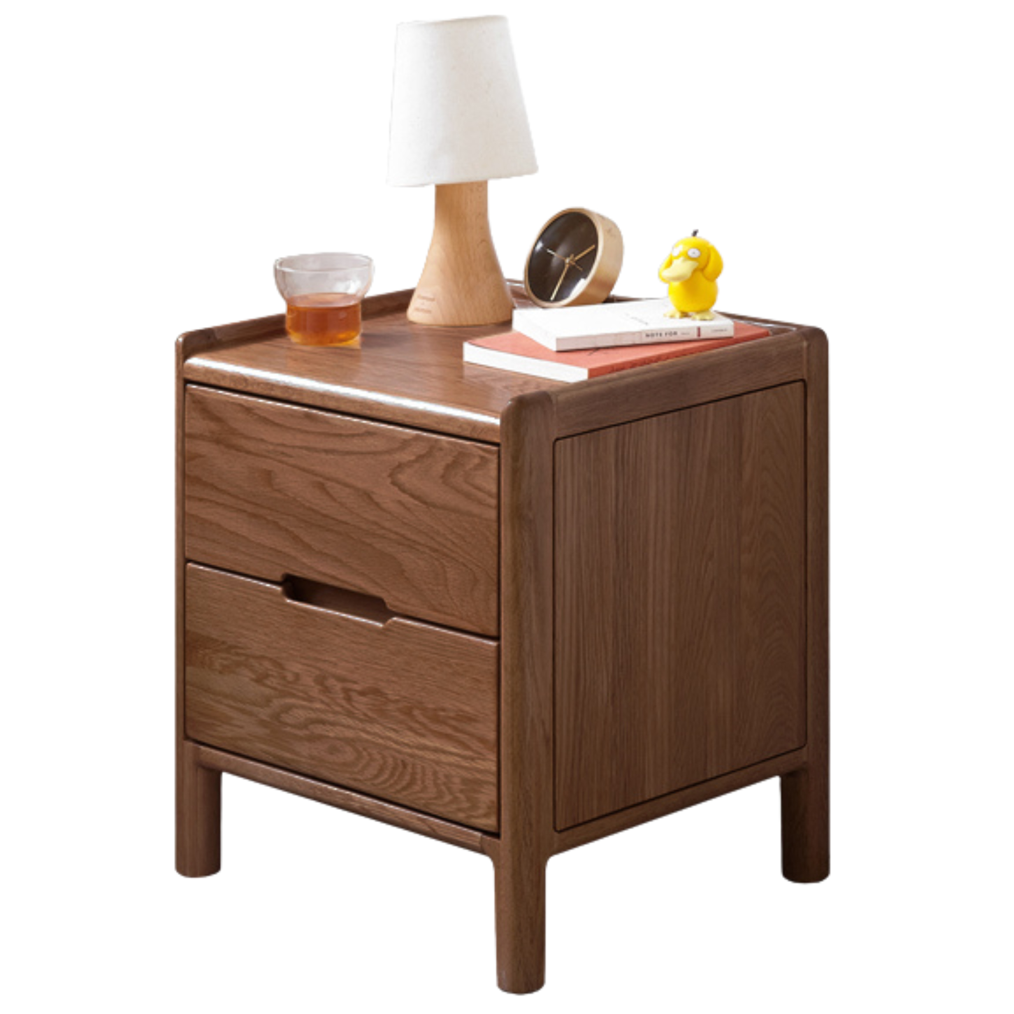 11.8x13.8x17.1 inch / 30x35x43.5сm / Walnut Color / double drawer Nightstand