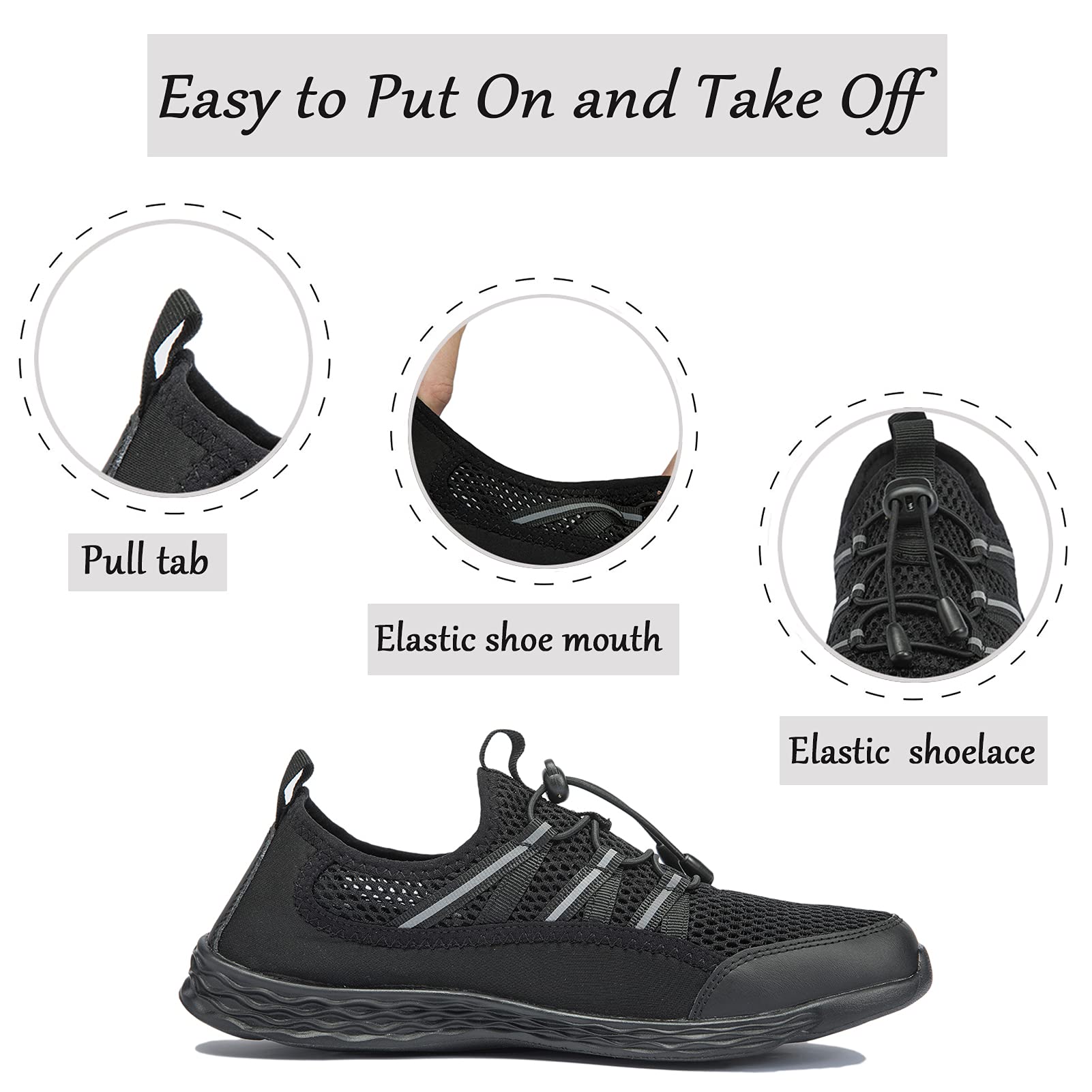 Men's Quick Dry Water Shoes - Lightweight Slip-On Athletic Water Sport Walking Shoes for Beach, Pool, and Outdoor Adventures