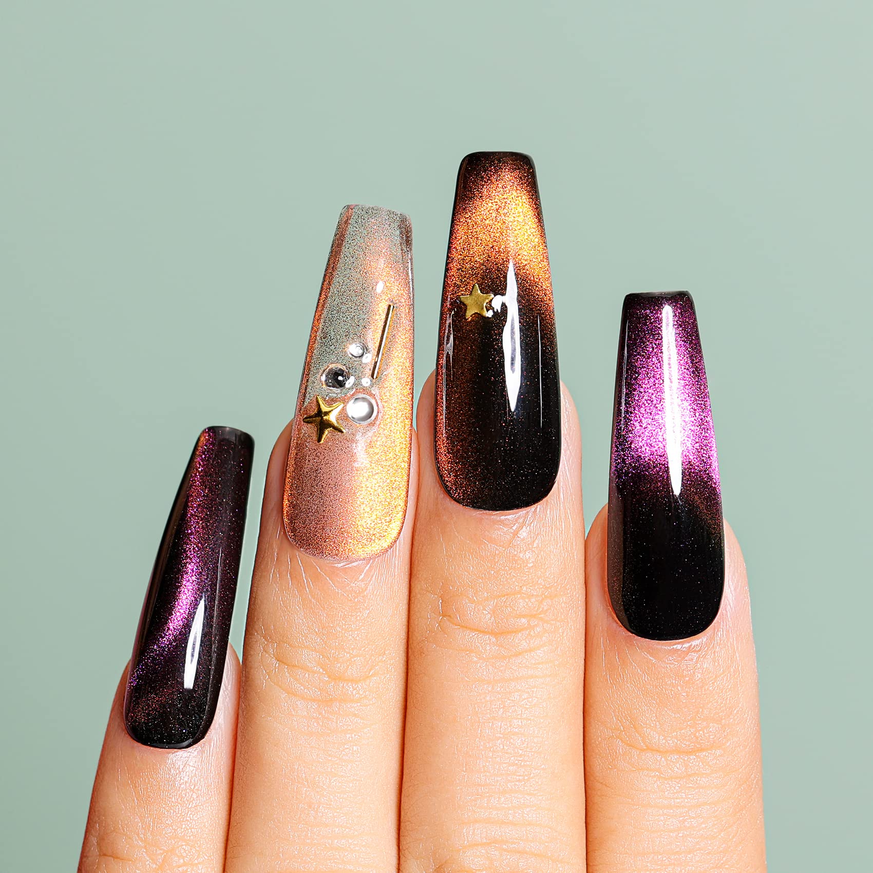 AIMEILI Cat Eye Gel Nail Polish Set - 6 Colors (10ml Each) HEMA-Free, Soak Off, UV/LED Cured for Long Lasting Manicure - Perfect for Nail Art, Salon & Home Use