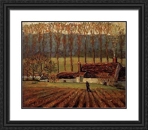 Black Ornate Wood Frame with Double Matting
