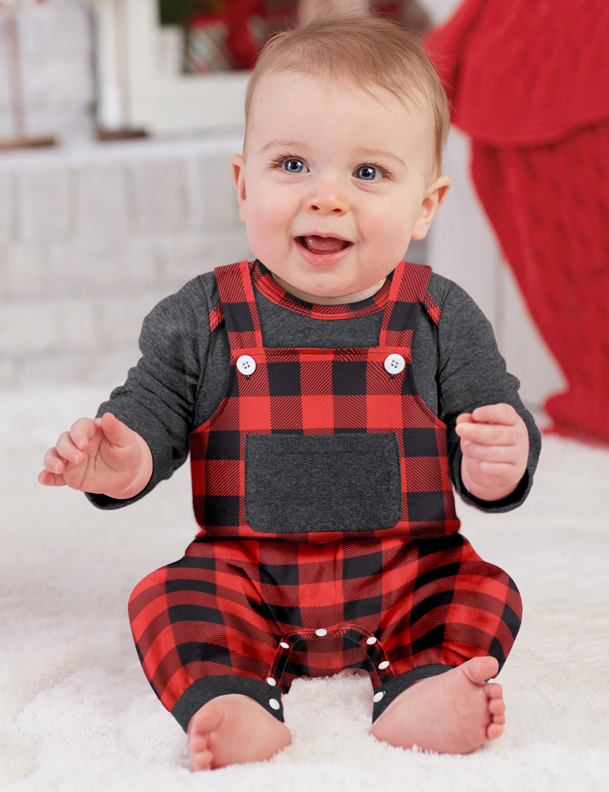 Adorable Baby Boy Clothes - Long Sleeve Animal Print Romper & Plaid Overalls Jumpsuit | Cute Outfits for Newborns & Infants | Perfect for Playtime, Photo Shoots & Special Occasions