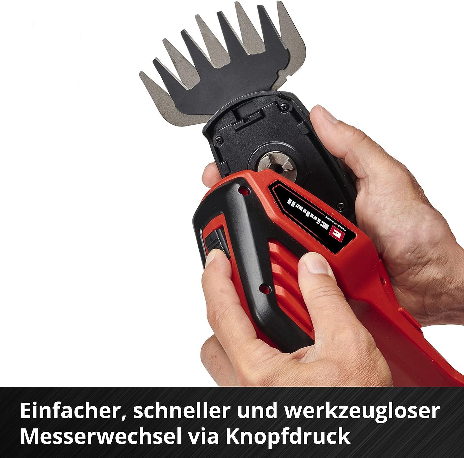 Einhell GE-CG 18/100 Li T-Solo Cordless Grass & Shrub Shear - 18V Lithium-Ion Battery (Not Included) - Telescopic Handle, 100mm Grass Blade & 200mm Shrub Blade - Perfect for Lawn Trimming, Hedge Cutting & Garden Maintenance