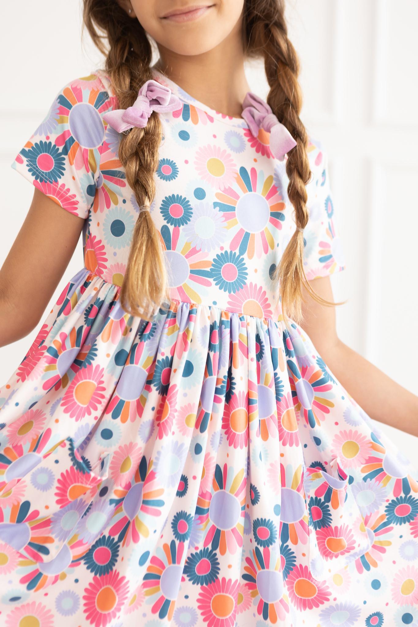 Keep Growing Women's Short Sleeve Pocket Twirl Dress - Flowy Summer Dress for Casual Outings, Beach Vacations & Date Nights