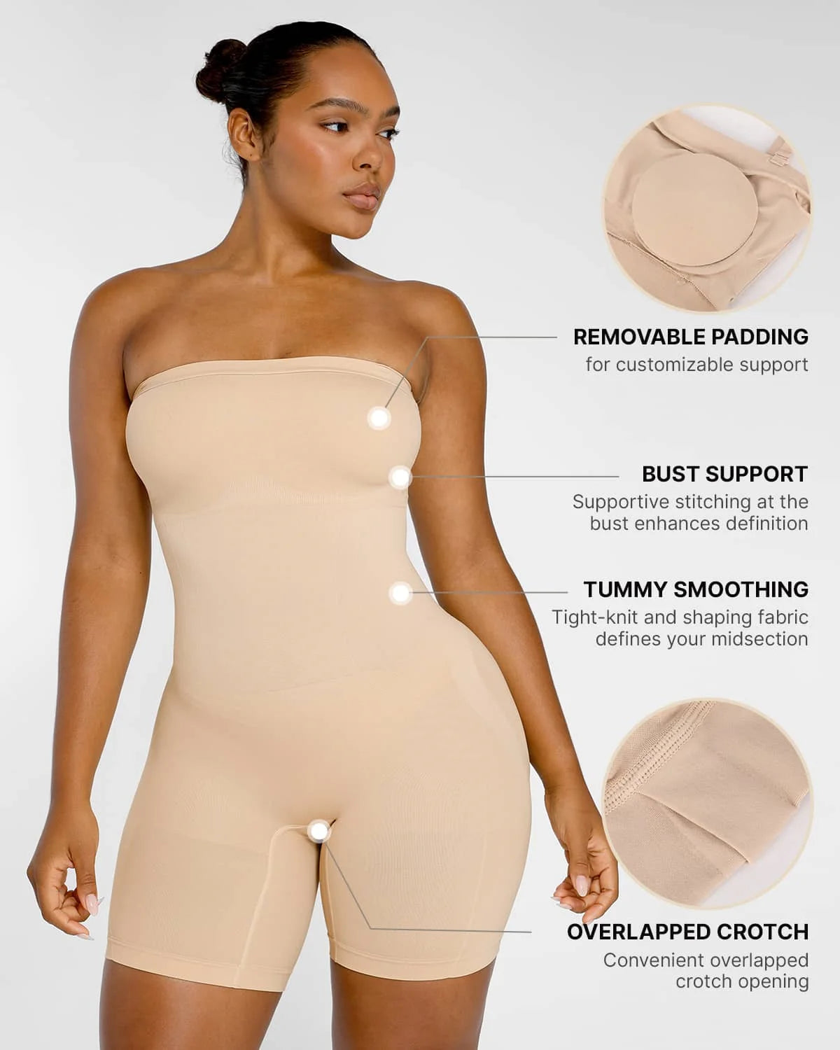 Seamless Sculpt Strapless Bodysuit for Women - Shapewear Tummy Control Body Shaper - Perfect for Weddings, Evening Dresses & Special Occasions