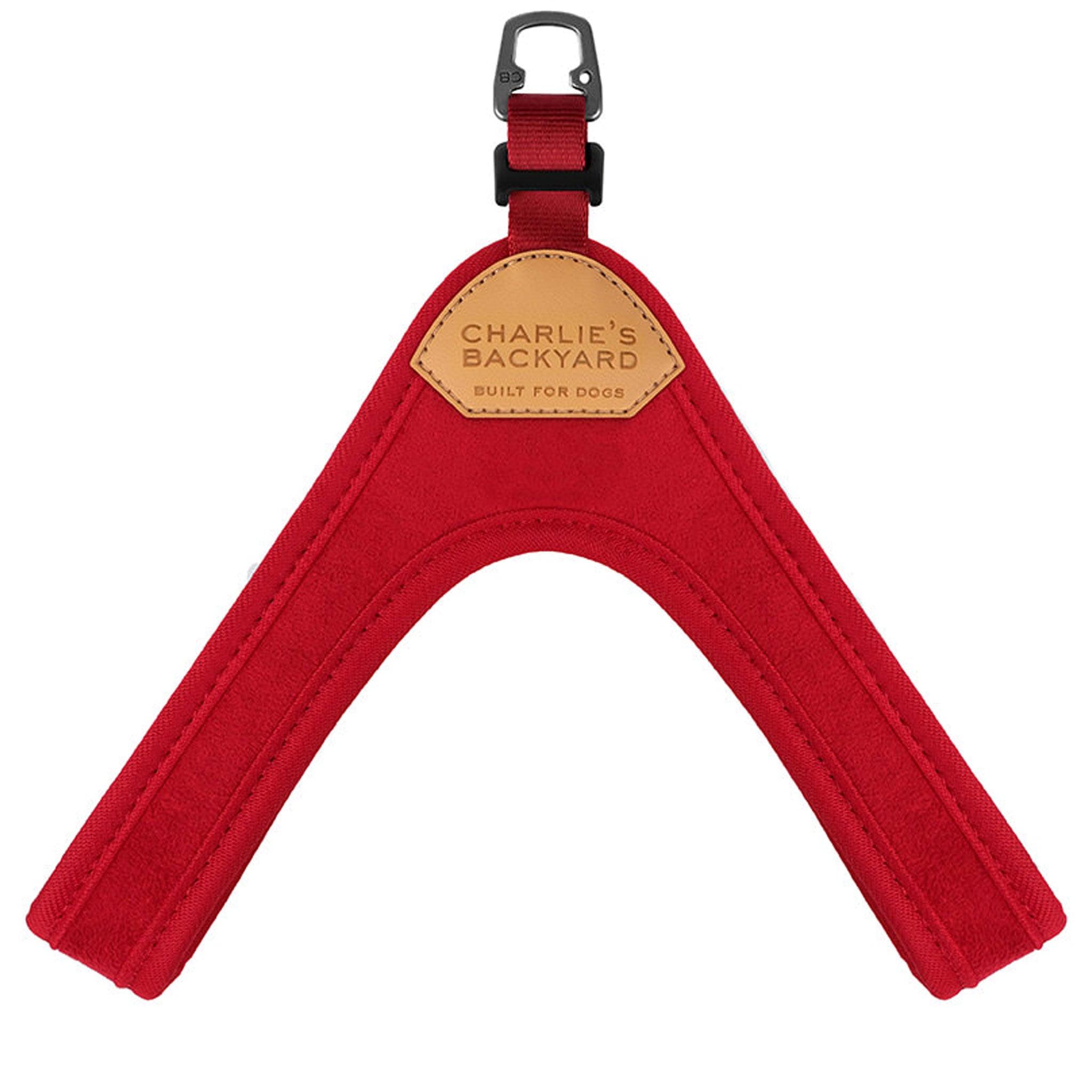 Charlie's Backyard Buckle Up Easy Harness for Dogs - Adjustable Pet Safety Vest with Quick-Release Buckles (Red) - Perfect for Walking, Hiking & Outdoor Adventures