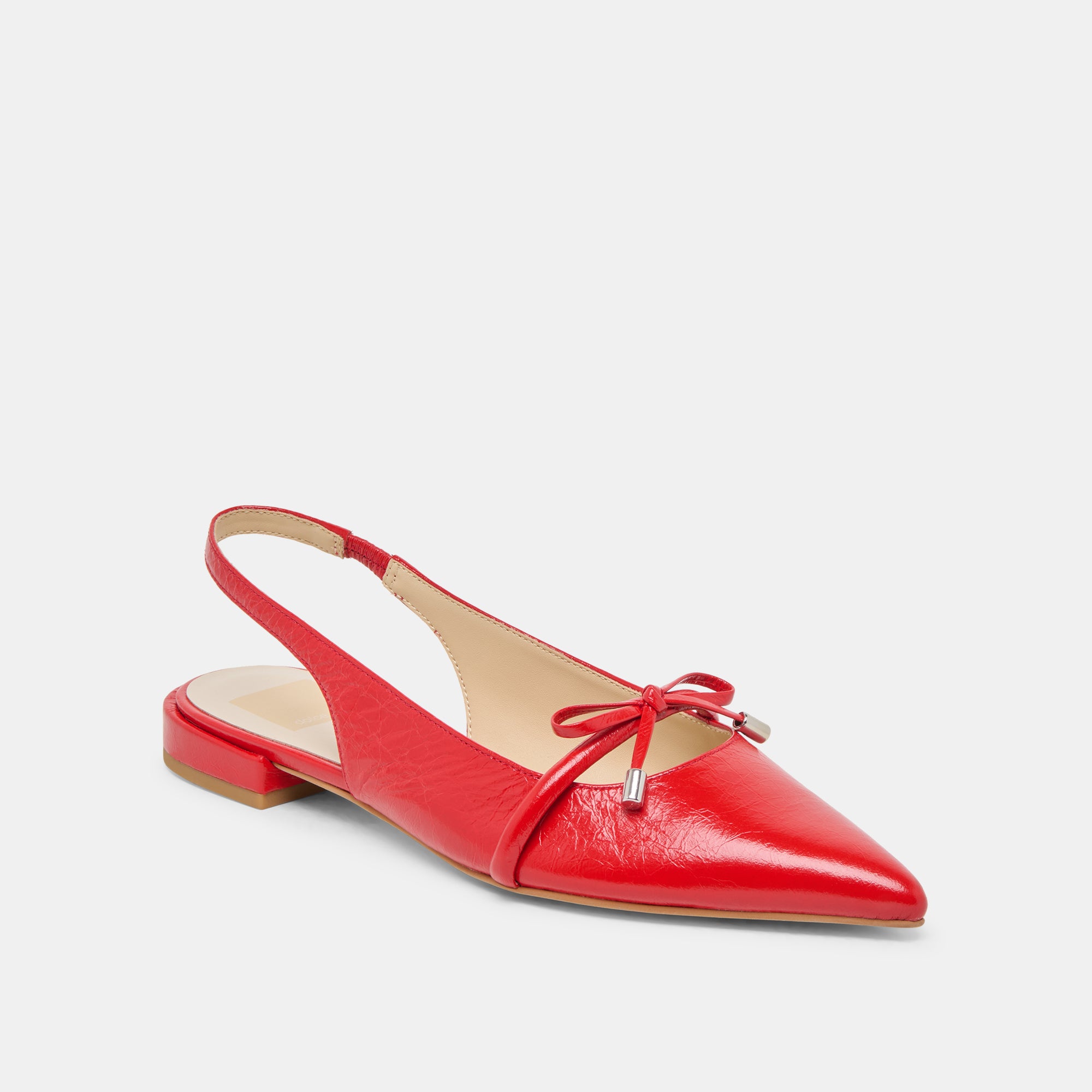 PAYGE Women's Flats - Chili Crinkle Patent Leather Pointed Toe Slip-On Shoes for Work, Office & Casual Wear