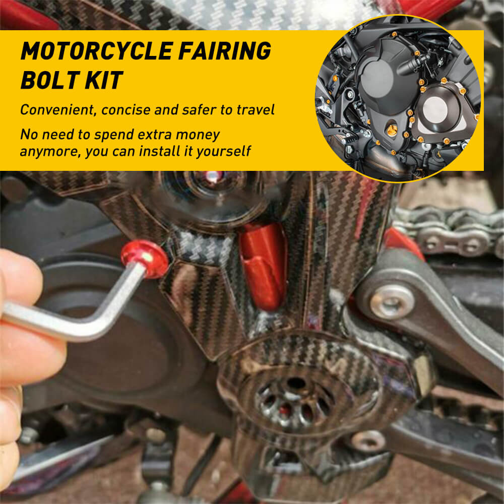 Universal Motorcycle Fairing Nut and Bolt Assortment Kit - Durable Fasteners for Motorcycle Body Panels & Accessories - Perfect for Repair, Customization & Maintenance