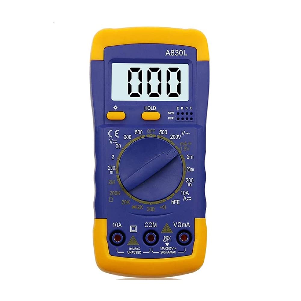 UXZDX Digital Multimeter - AC/DC Voltage, Diode, Frequency Tester with Luminous LCD Display & Buzzer Function - Perfect for Home, Auto Repair & Electronics Testing