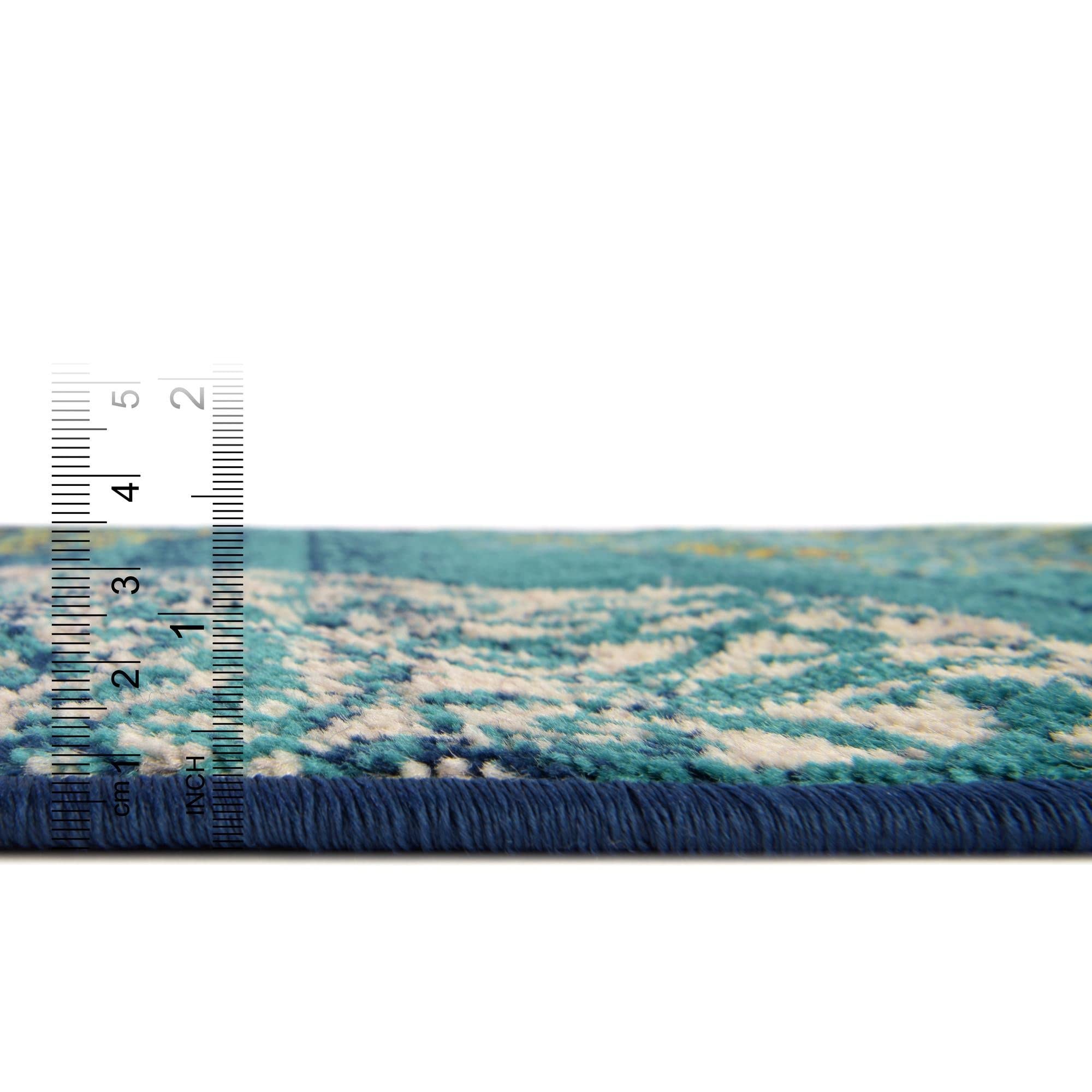 Azalea Collection 5' x 8' Navy Blue Medium Pile Oval Area Rug - Soft Living Room Carpet, Dining Room Floor Mat for Open Floor Plans | Rugs.com