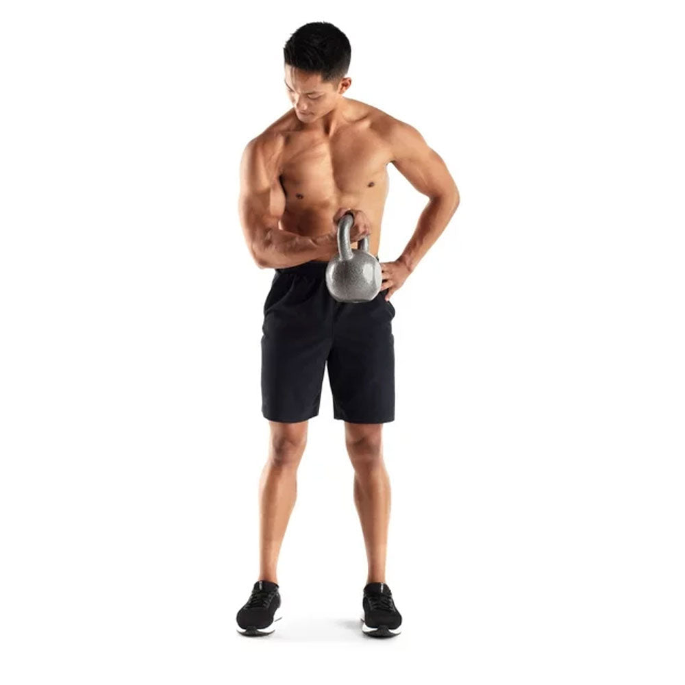 Weider 35lb Cast Iron Kettlebell with Hammertone Finish - Single Dumbbell for Strength Training, CrossFit, and Home Gym Workouts