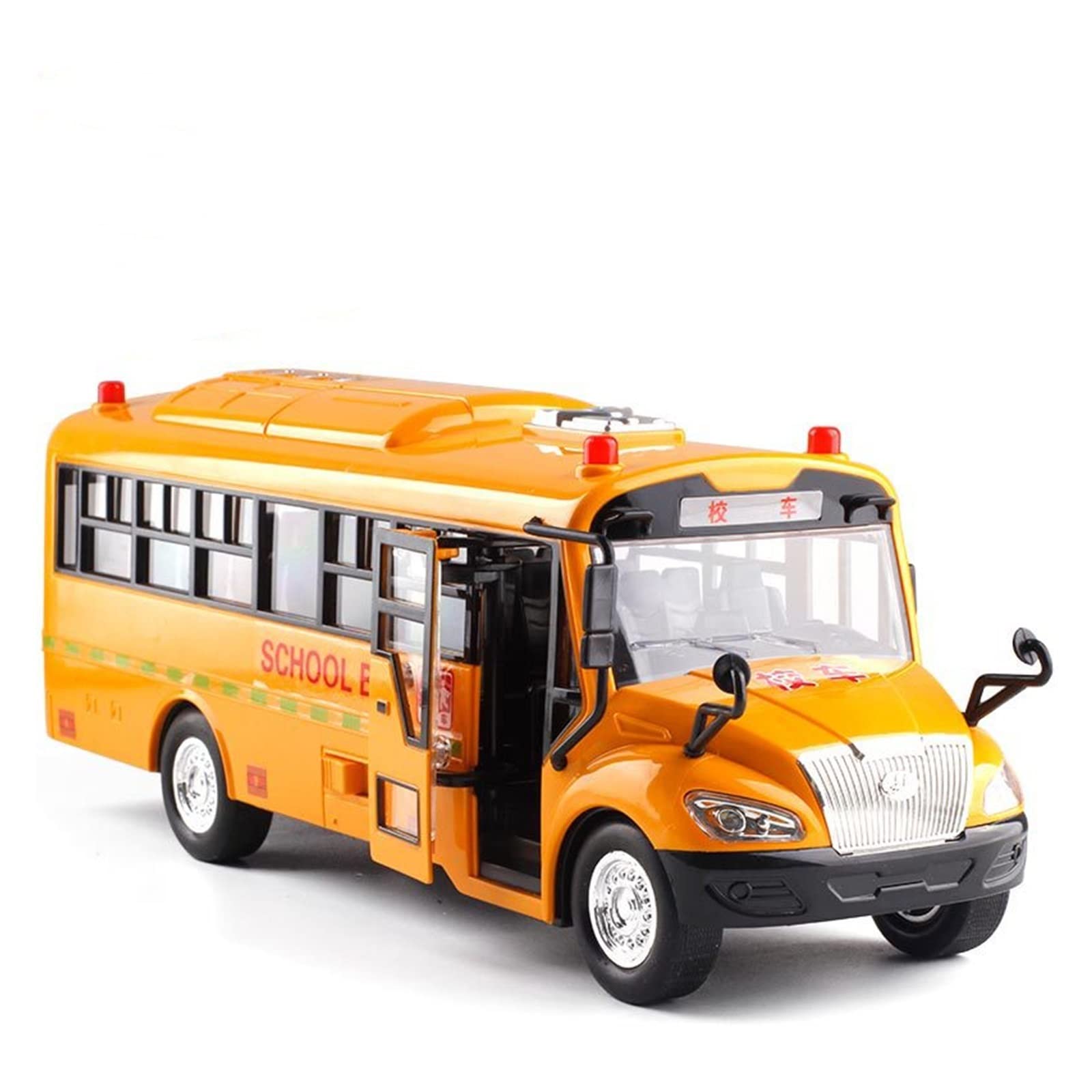 1:36 Scale Alloy School Bus Die-Cast Model Toy Car with Inertia Drive - Perfect for Collectors, Kids Play & Classroom Educational Scenes