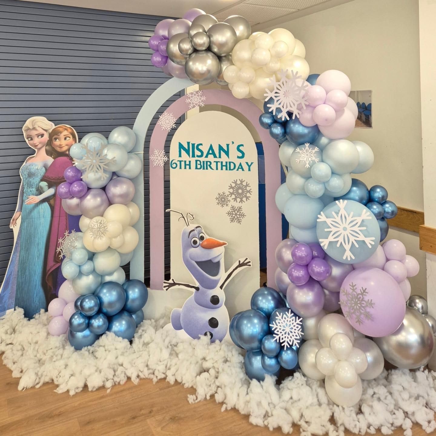 50pcs Frozen Themed Balloons - 12 Inch Purple Blue White & Silver Snowflake Balloons for Birthday Party, Baby Shower, Winter Wedding Decorations | Disney Frozen Party Supplies, Ice Princess Theme Decor, Christmas Celebration