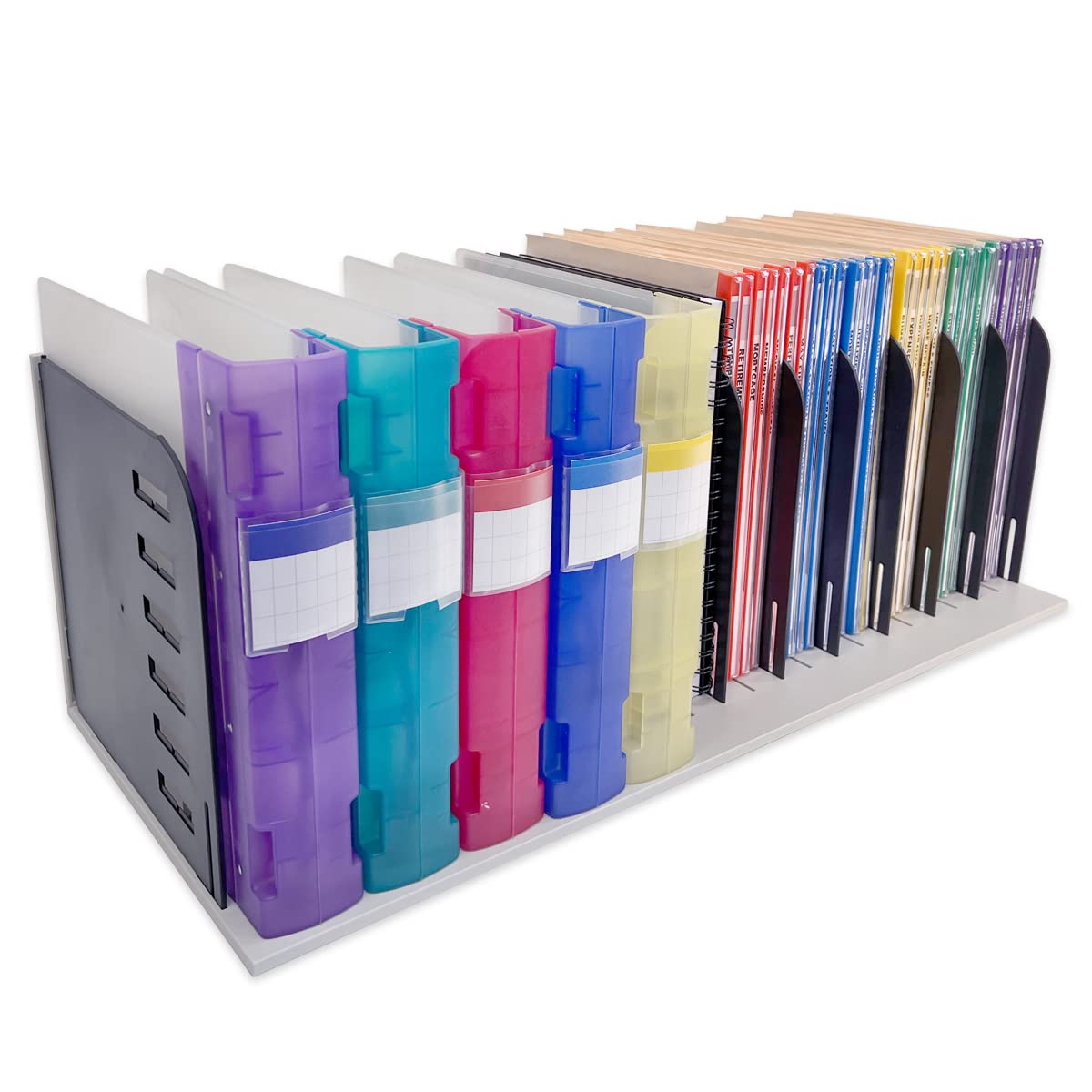 Ultimate Office TierDrop Topper with 9 Adjustable Dividers - Vertical File Organizer for Books, Magazines & Hanging Files - Perfect for Home Office, School & Workspace Organization