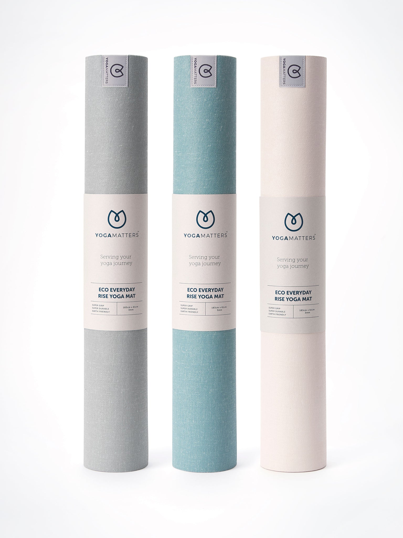 Eco-Friendly Yoga Mat Set of 6 - Non-Slip, Extra Thick & Sustainable for Home, Studio & Travel - Yogamatters Eco Rise Yoga Mats for Hot Yoga, Pilates & Meditation