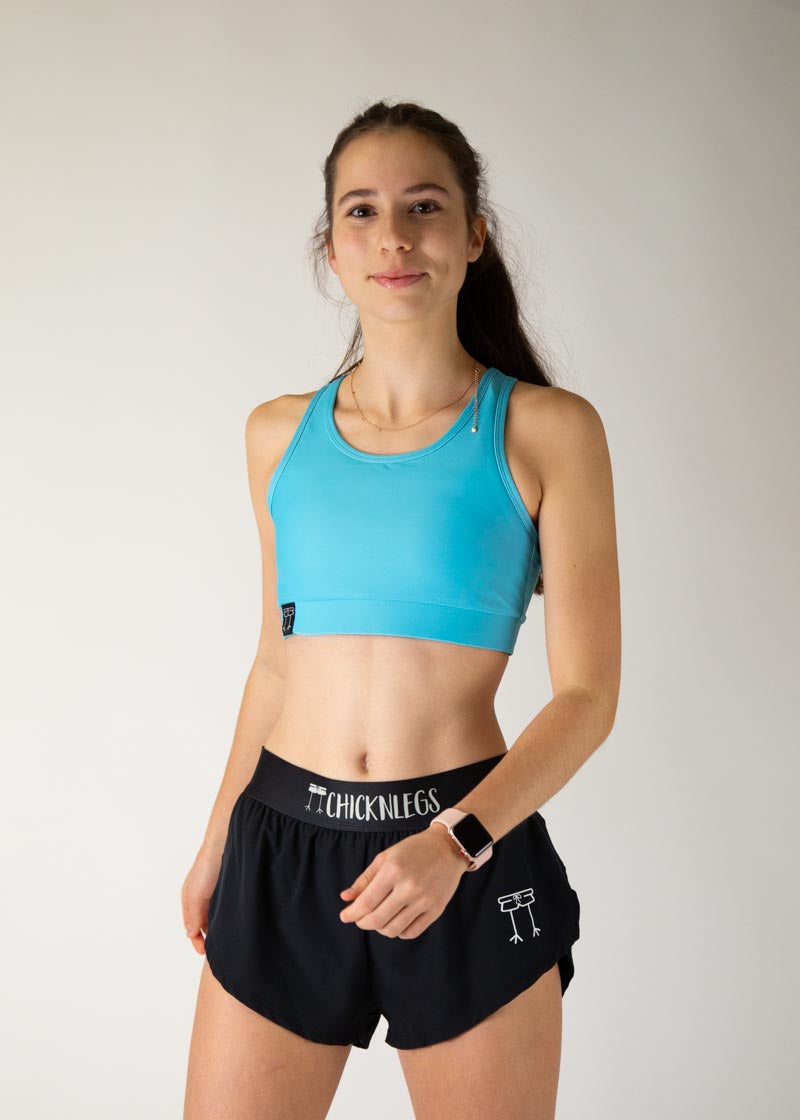 Sky Blue OG Sports Bra for Women - High Support Workout Top for Running, Yoga & Gym - Breathable & Moisture-Wicking Activewear