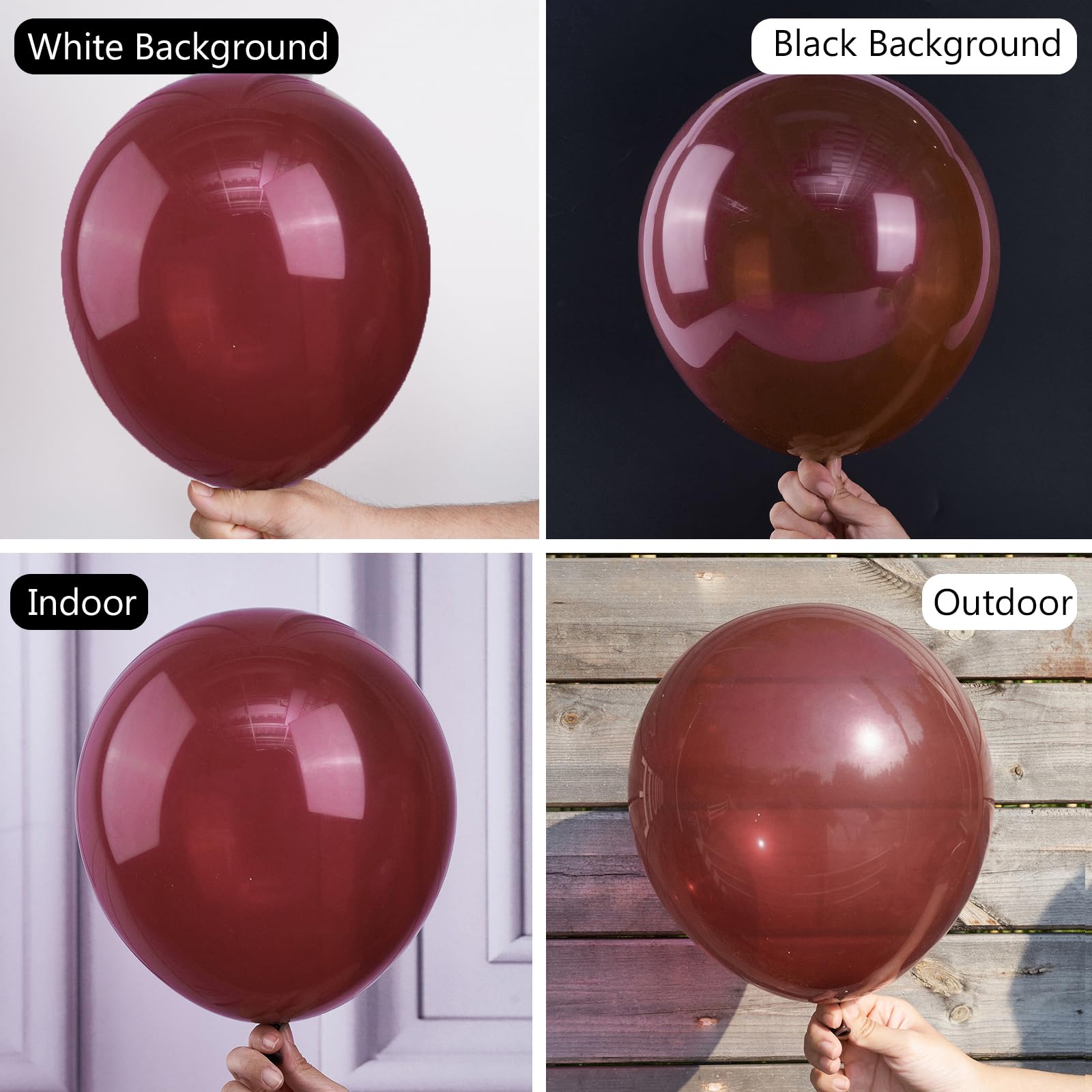 PartyWoo Retro Red Balloons - 50 Pack 12 Inch Burgundy Balloons for Garland & Arch Decor | Perfect for Birthday, Wedding, Baby Shower & Party Decorations | Elegant Maroon Balloons for Festive Events & Home Celebrations