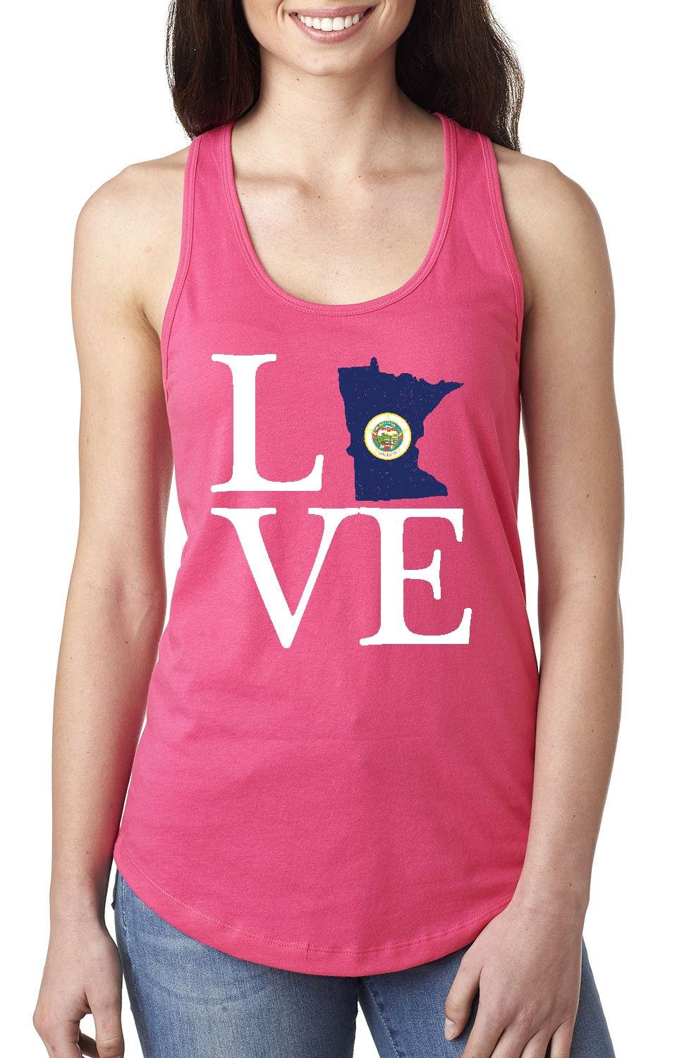 Minnesota State Flag Racerback Tank Top for Women - Stylish Traveler Gift & Souvenir - Perfect for Road Trips, Vacations & Outdoor Adventures