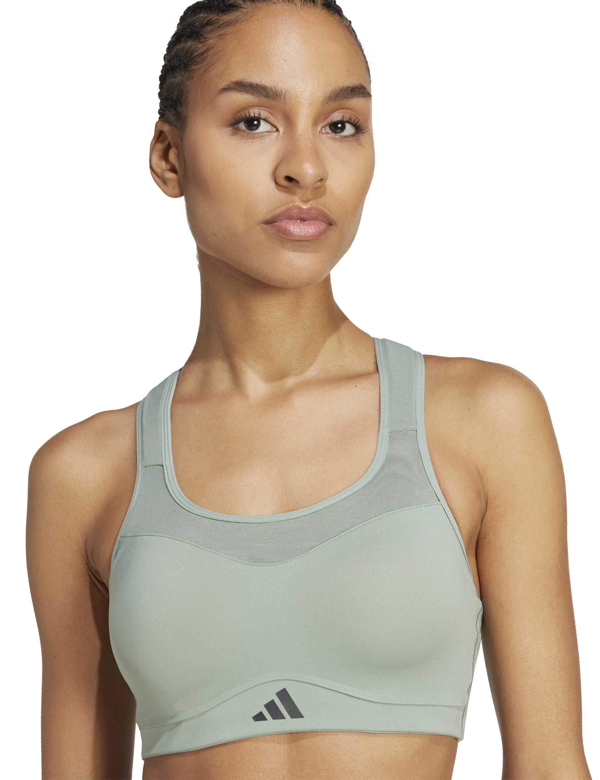 TLRD Impact Training High Support Sports Bra for Women - Silver Green | Wire-Free Workout Bra for Running, Yoga & Gym | Moisture-Wicking Activewear
