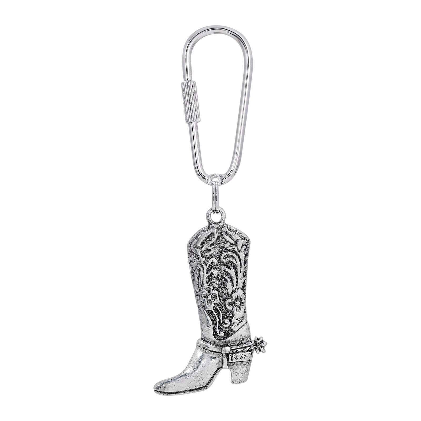 Vintage 1928 Cowboy Boot Carabiner Keychain - Western Style Jewelry Key Ring for Women & Men - Perfect for Keys, Bags, Backpacks & Western Fashion Accessories