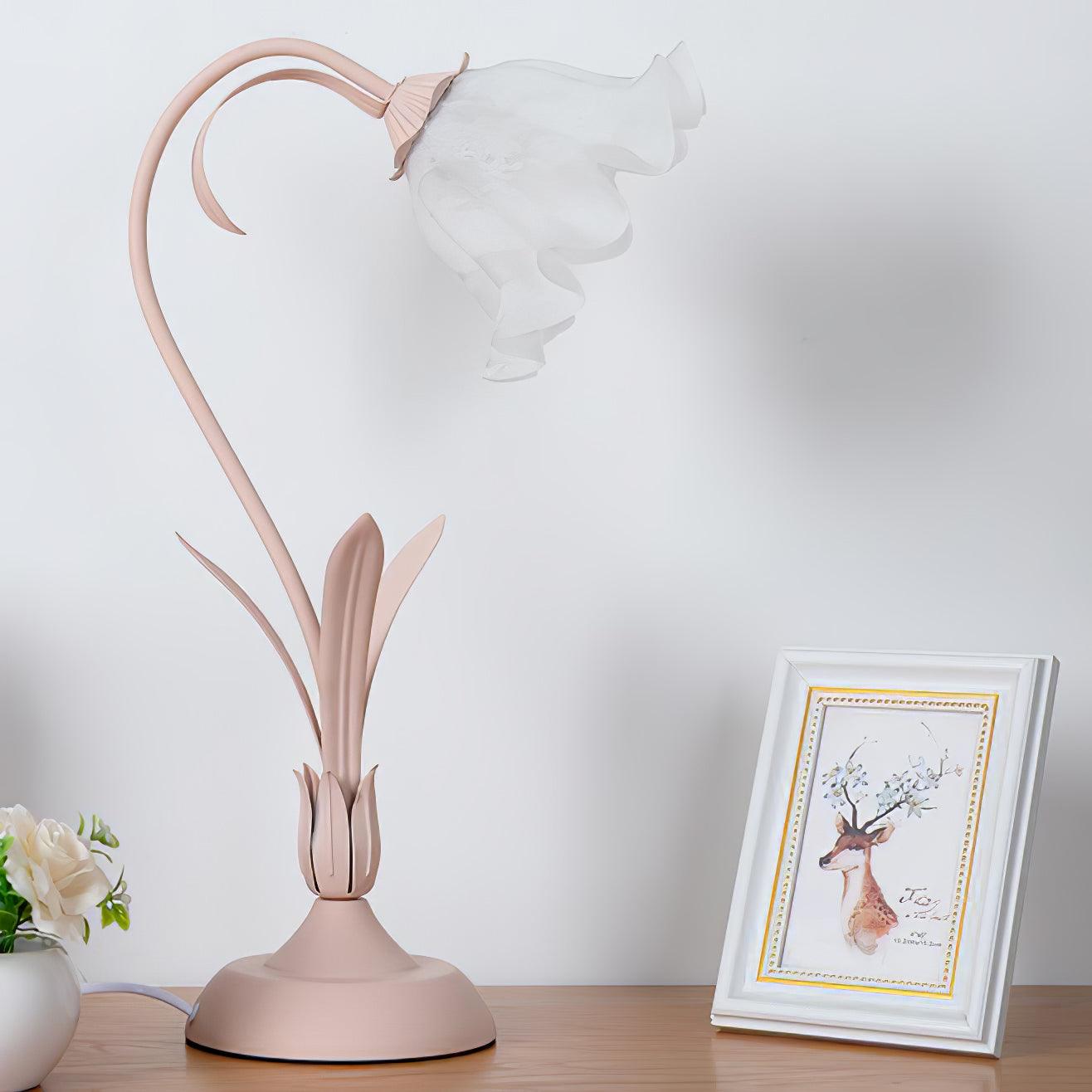 Lily of the Valley Table Lamp - Elegant Floral Nightstand Light for Bedroom, Living Room & Office Decor - Perfect for Reading, Relaxing & Creating Cozy Atmosphere