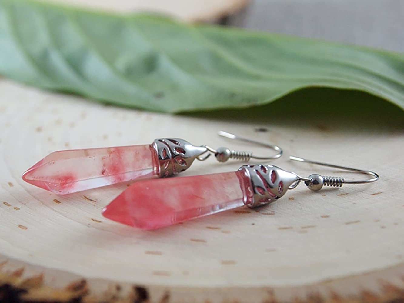 Rose Quartz Silver Dangle Earrings for Women | Elegant Drop Earrings with Pink Quartz Stone | Perfect Anniversary Gift for Her | Jewelry for Date Night & Special Occasions
