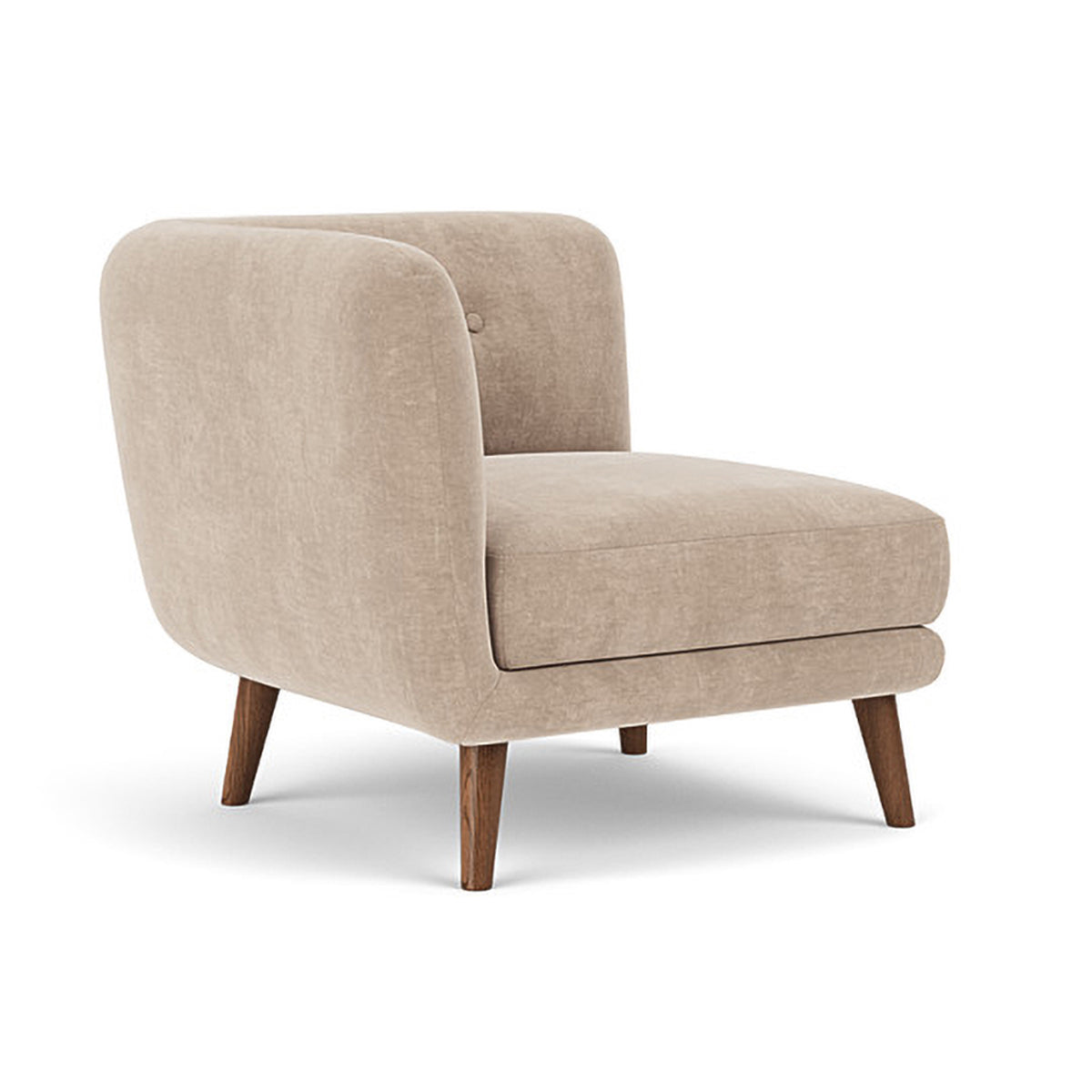 Alfred Fabric Right 1 Seater Modular Sofa - Modern Comfortable Single Chair for Living Room, Bedroom & Small Spaces