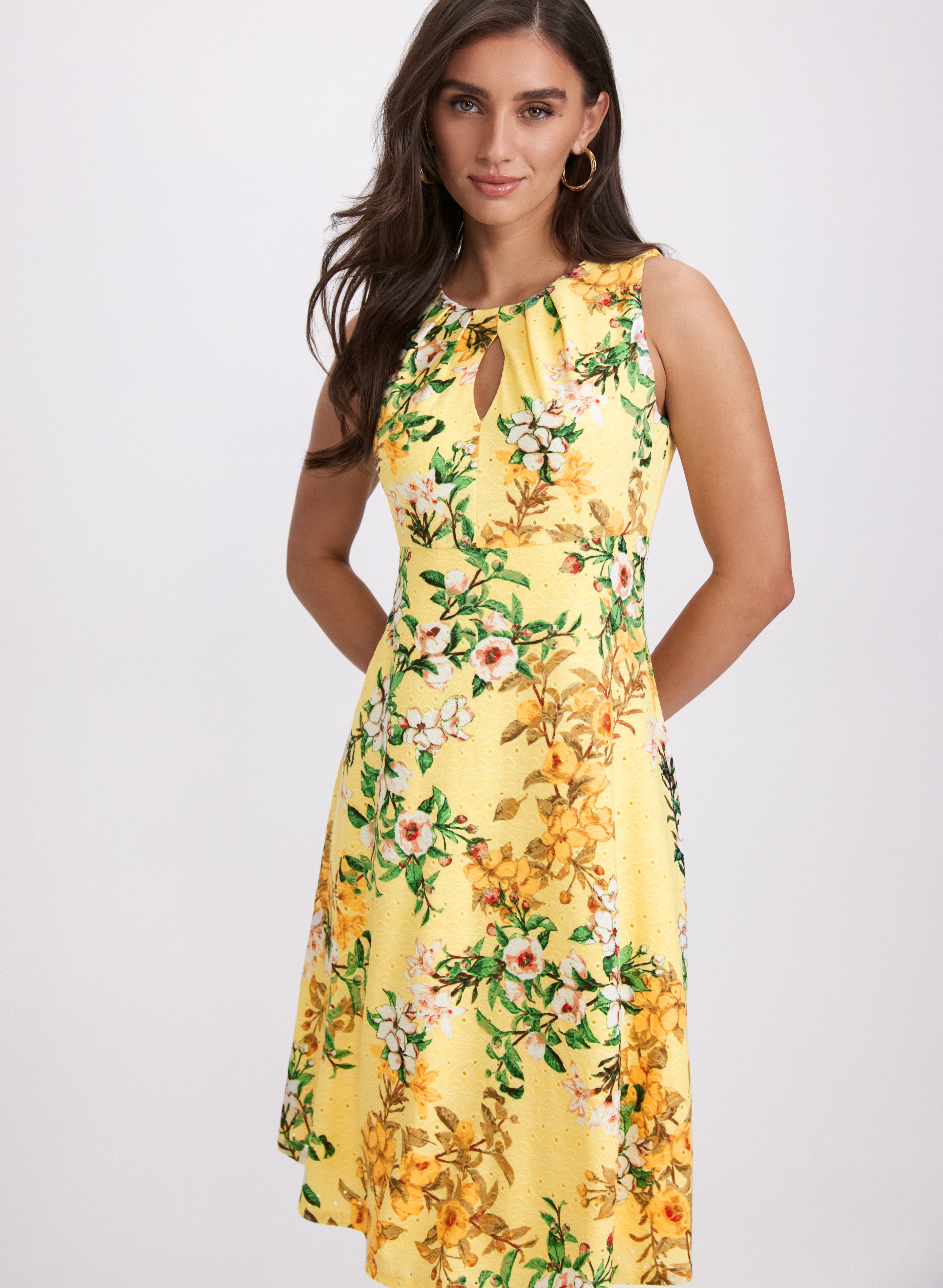 Floral Eyelet Lace Dress for Women - Summer Boho Maxi Dress with Embroidery - Perfect for Beach Wedding, Vacation & Outdoor Party