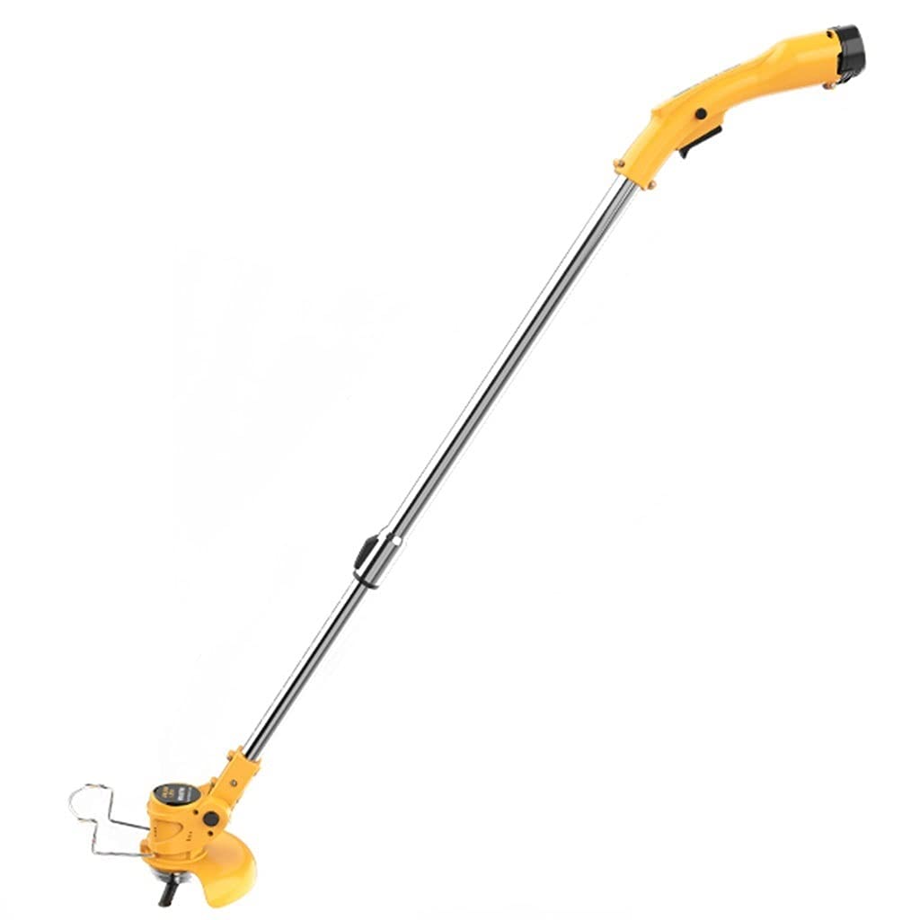 Rechargeable Lithium Battery Lawn Mower - 12000mAh Cordless Electric Grass Trimmer, Small Multi-Function Garden Weeder with Eco-Friendly Yellow Design for Home Lawn Care | Perfect for Backyard Maintenance, Landscaping & Gardening